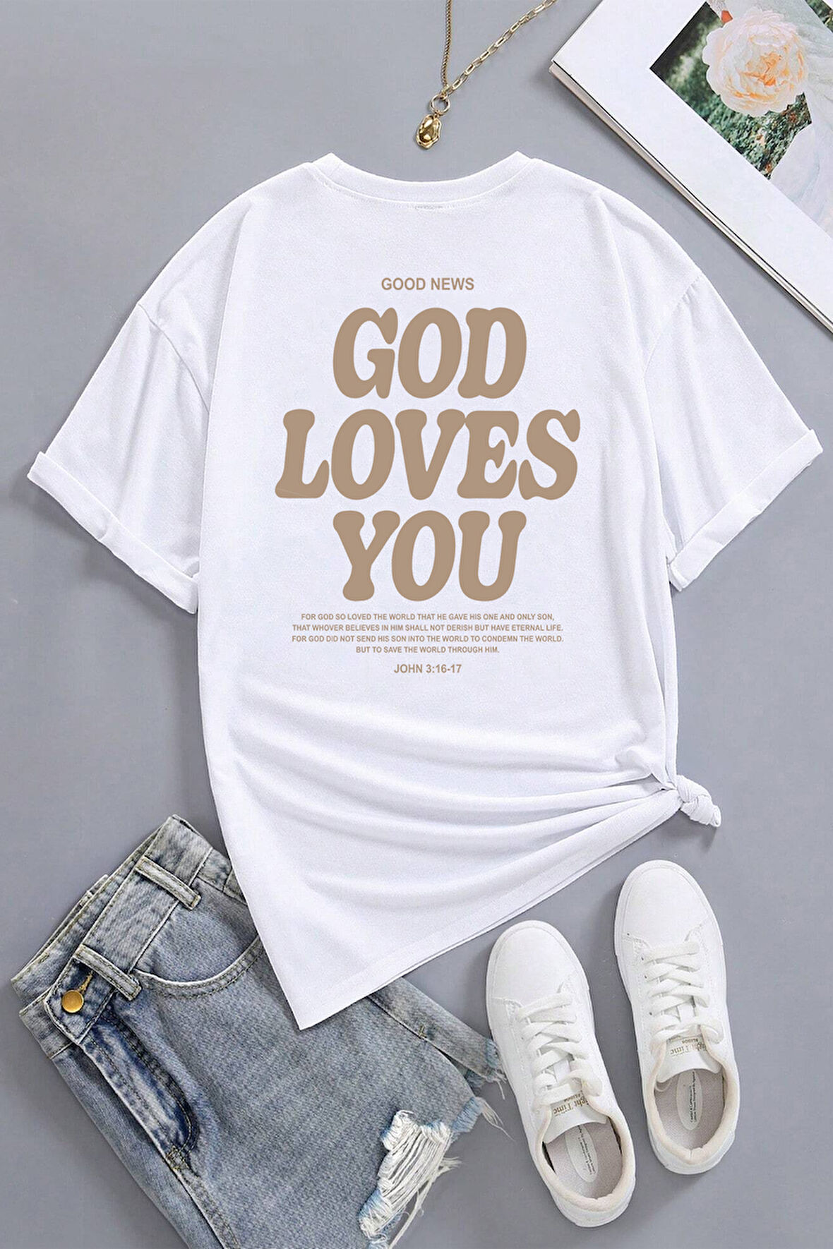 Uyguntarz Good Loves You Baskılı Unisex Oversize Tshirt