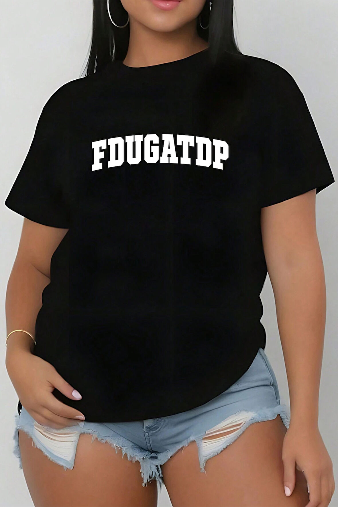 Uyguntarz FDUGATDP Baskılı Unisex Oversize Tshirt