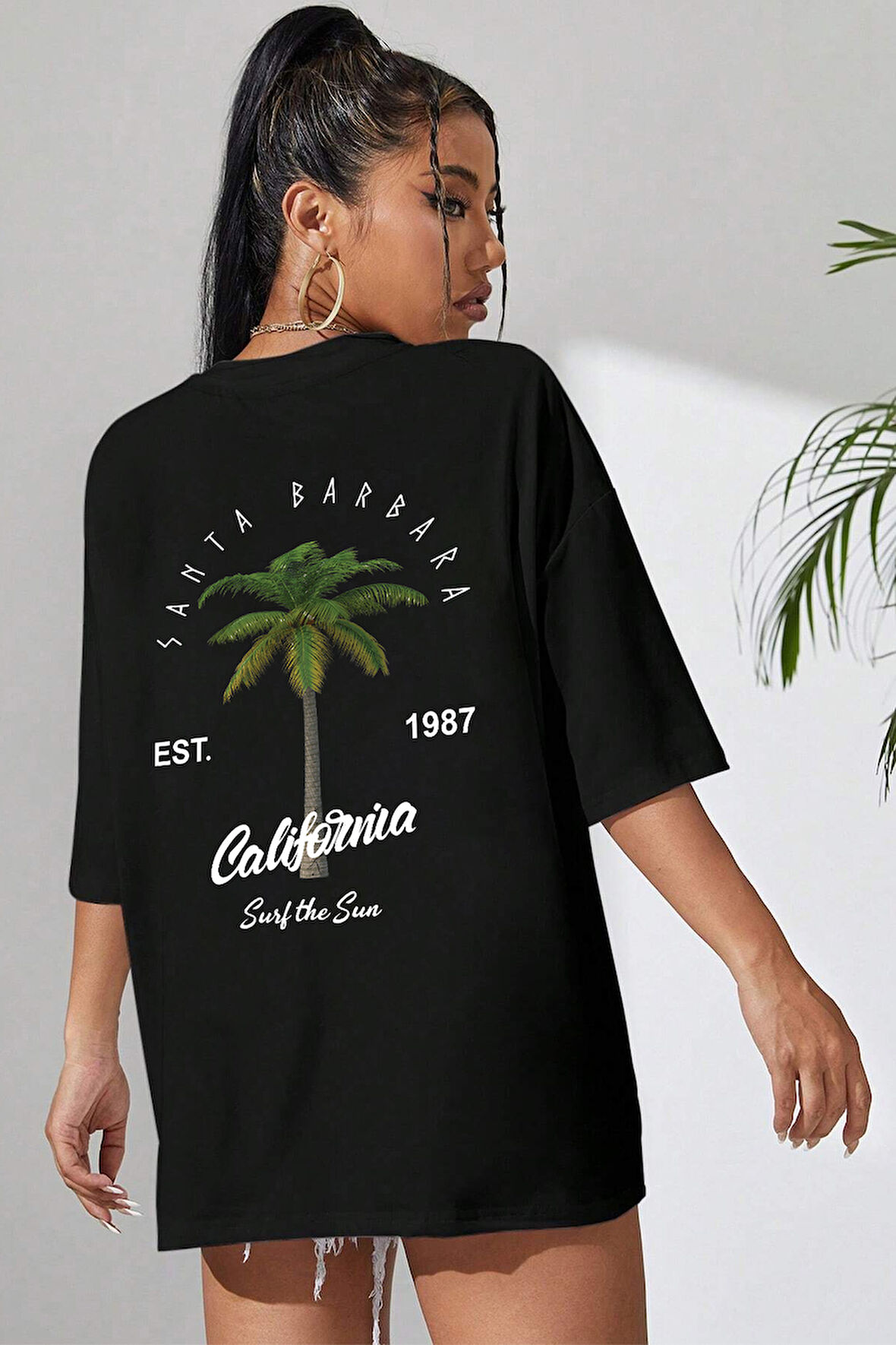 Uyguntarz California Baskılı Unisex Oversize Tshirt