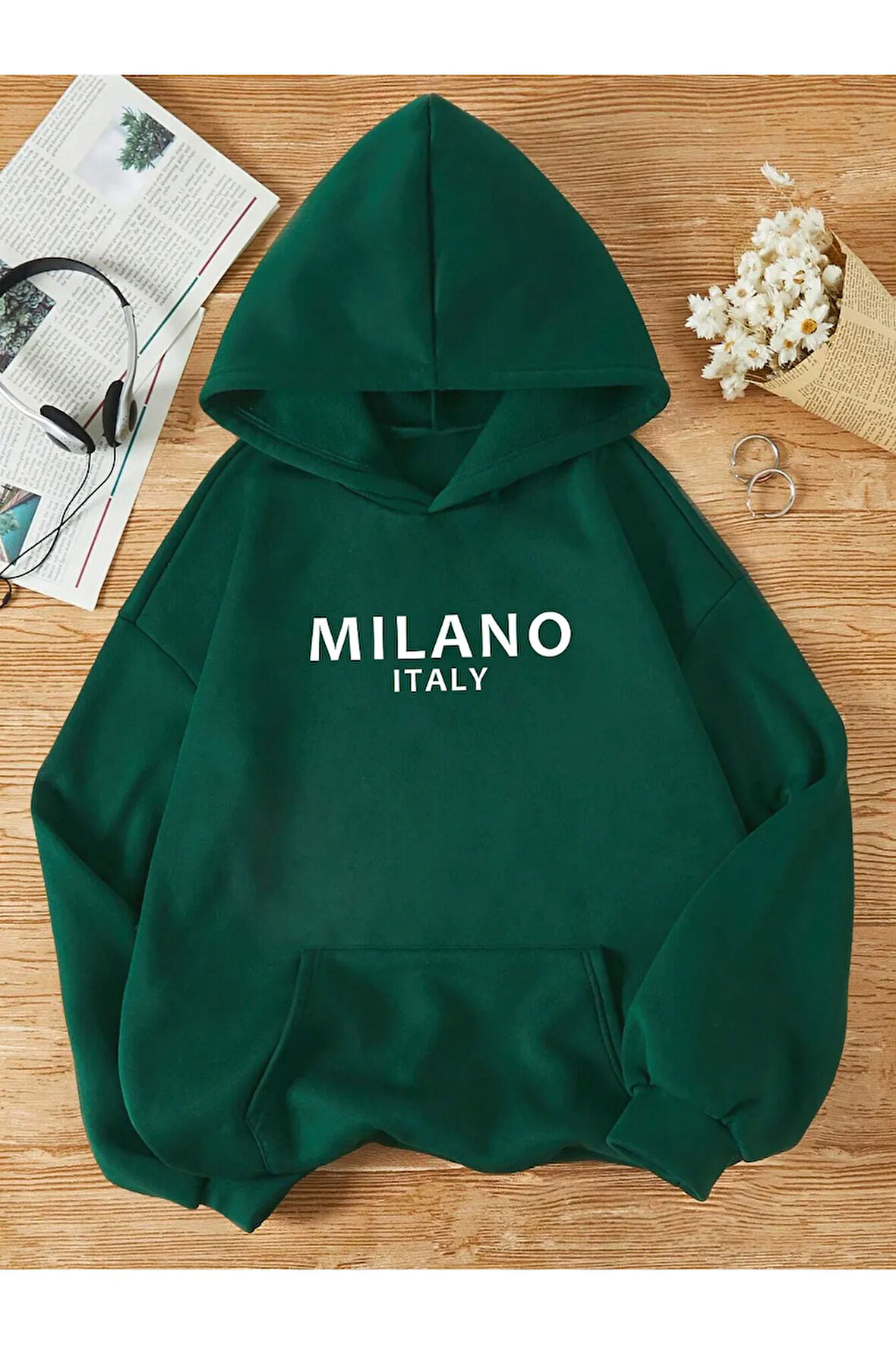 Unisex Milano Baskılı Oversize Sweatshirt