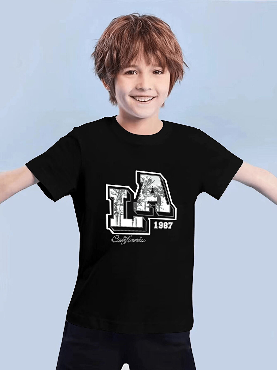 Çocuk LosAngles baskılı Pamuklu Tshirt