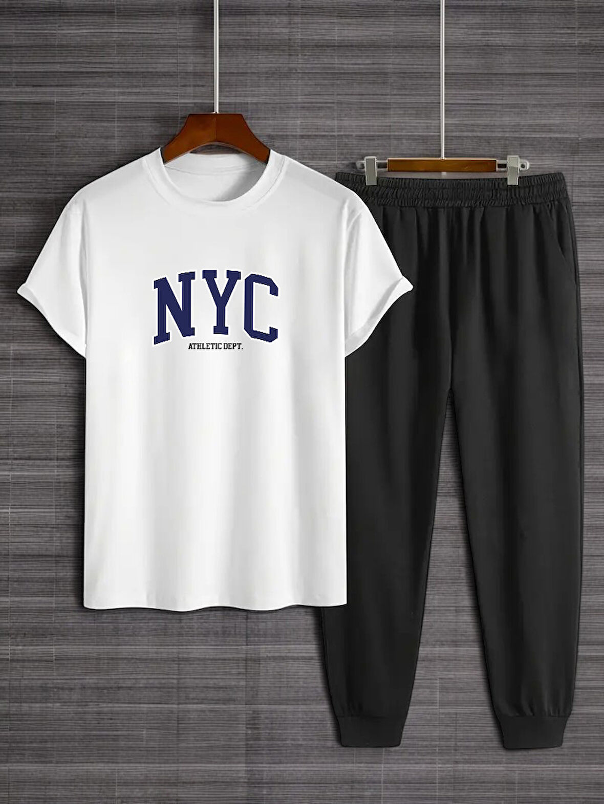 Unisex NYC Baskılı Tasarım Tshirt Eşofman Takımı