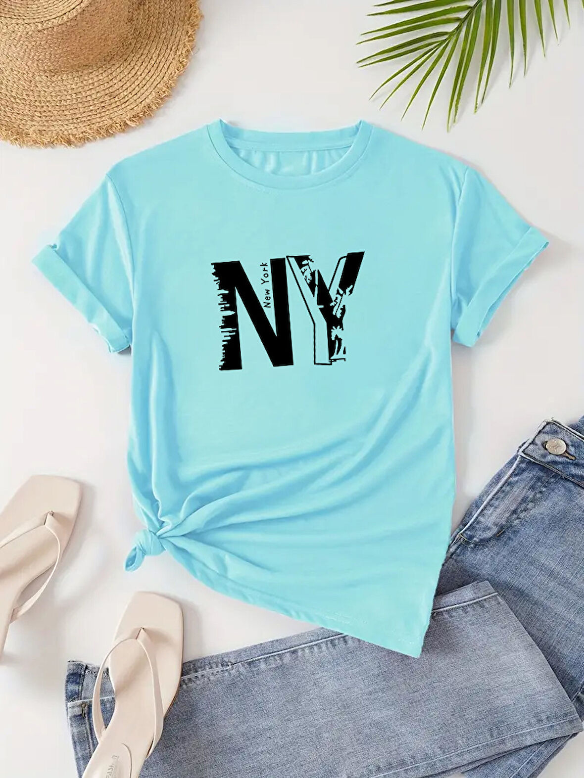 Unisex Newyork Baskılı Oversize Tshirt