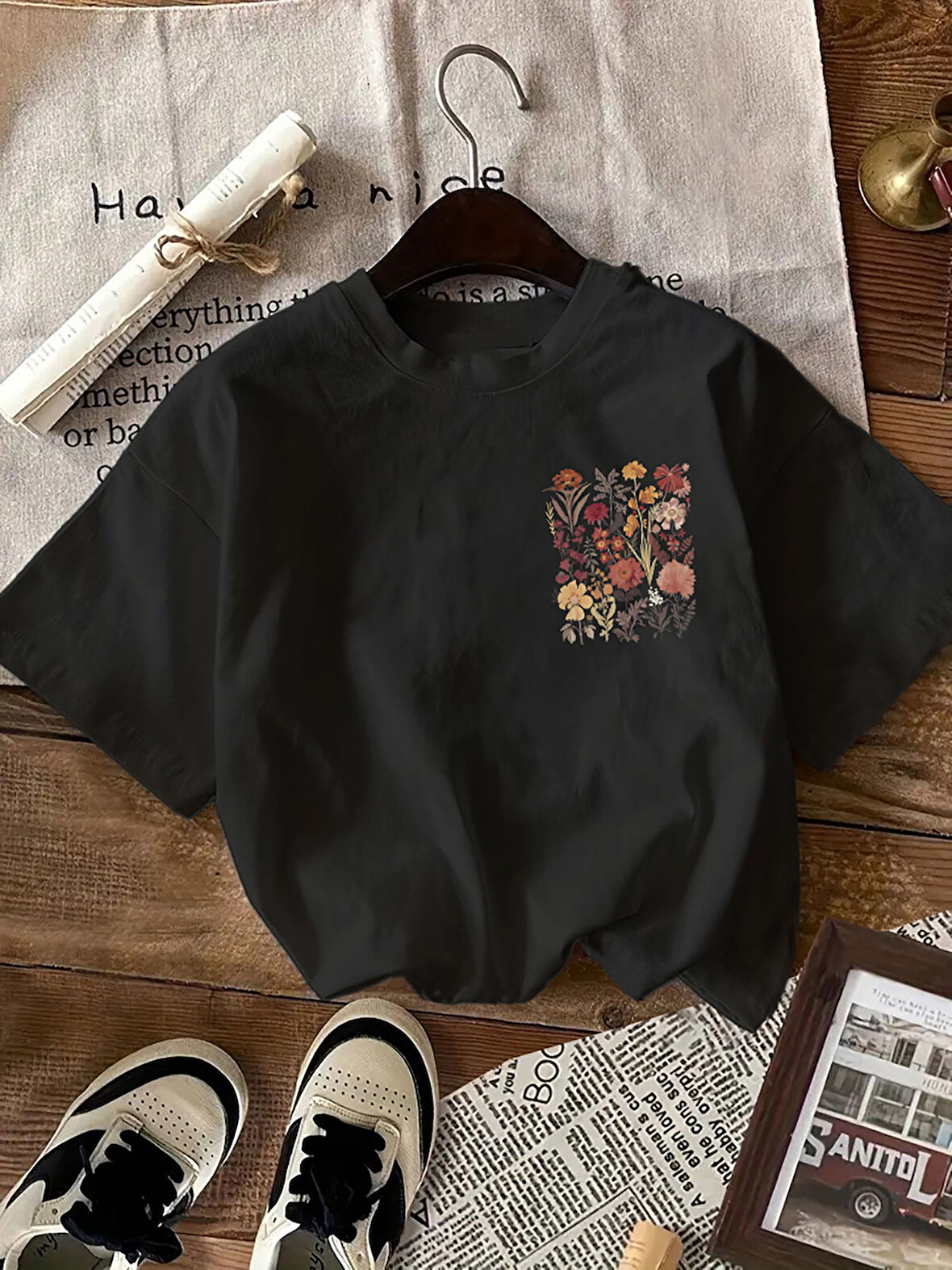 Flovers Baskılı Tasarım Tshirt