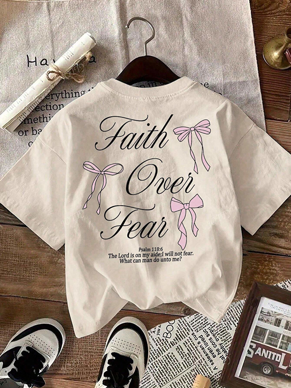 Fear Over Faith Baskılı Tasarım Tshirt