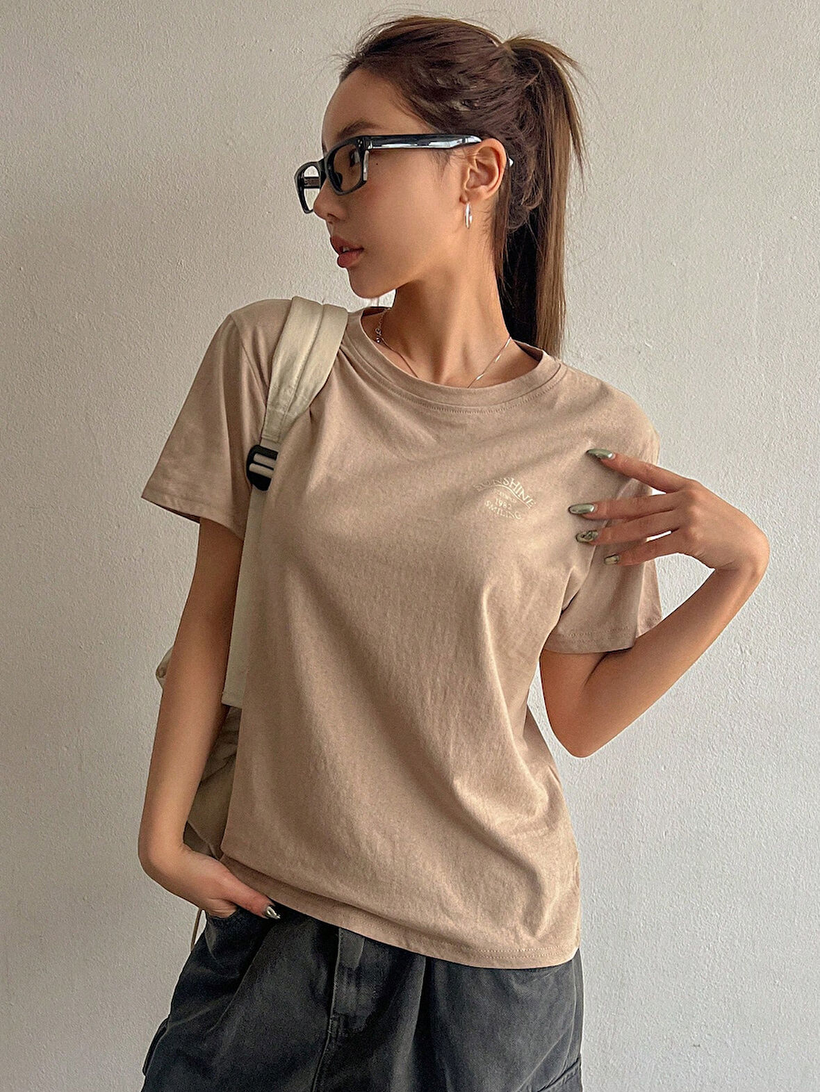 Unisex Sunshine Smiling Baskılı Tasarım Tshirt