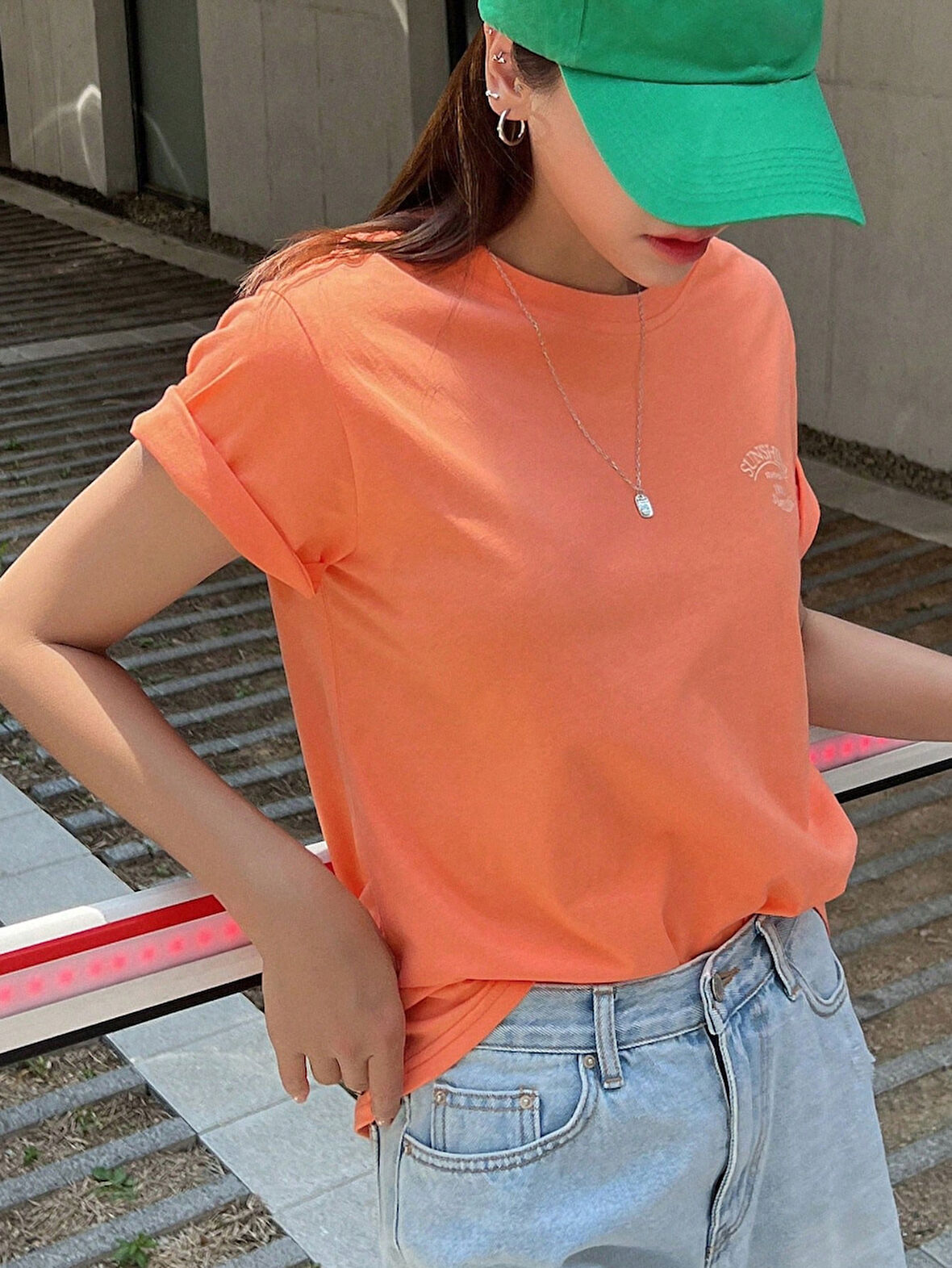 Unisex Sunshine Smiling Baskılı Tasarım Tshirt