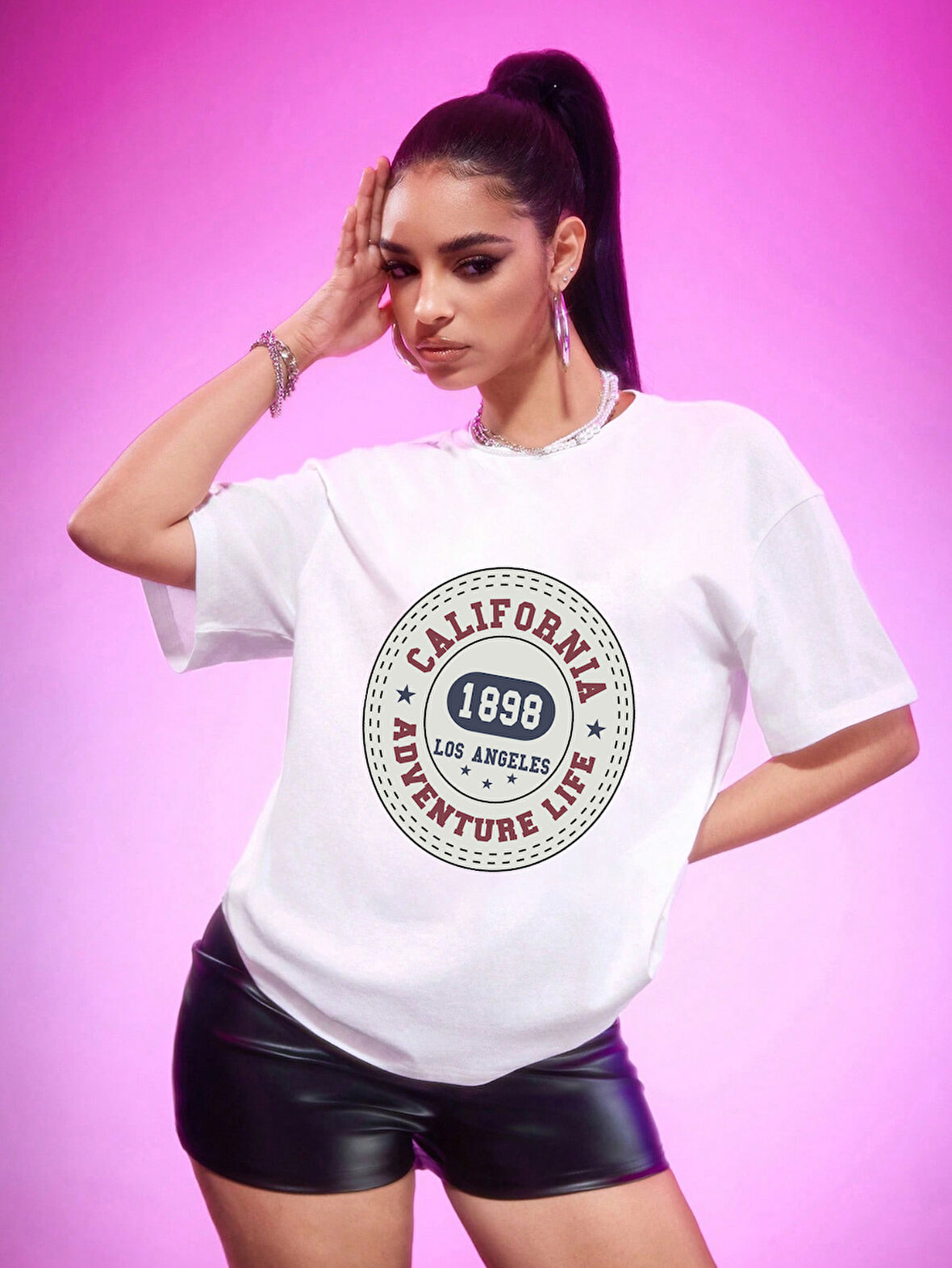 Unisex Callogo Baskılı Oversize Tshirt