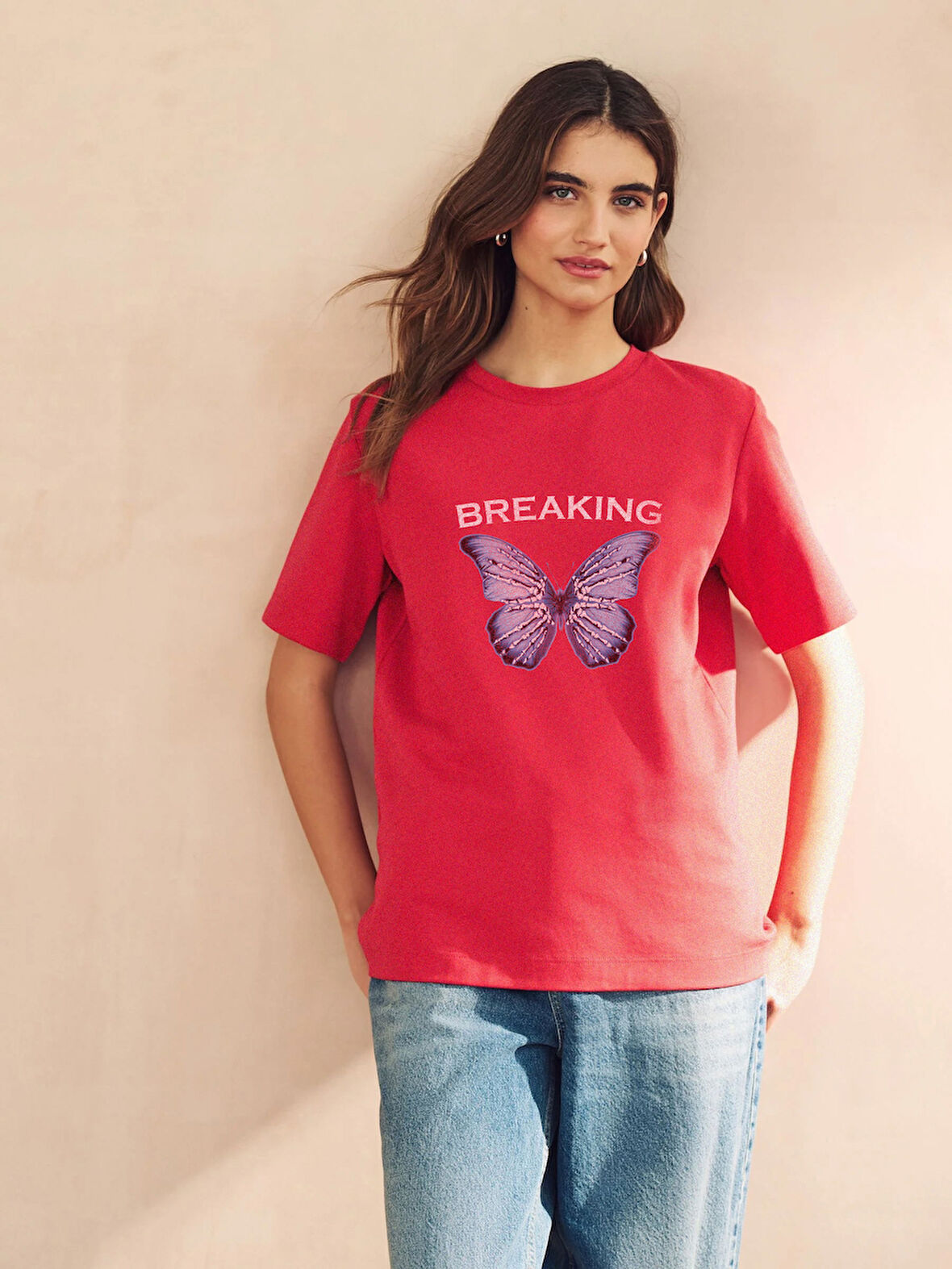 Unisex Breaking Baskılı Tasarım Tshirt