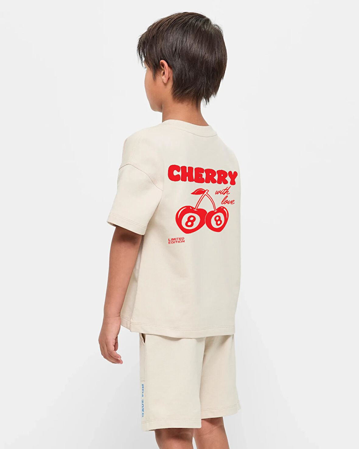 Çocuk Cherry Baskılı Pamuklu Tshirt