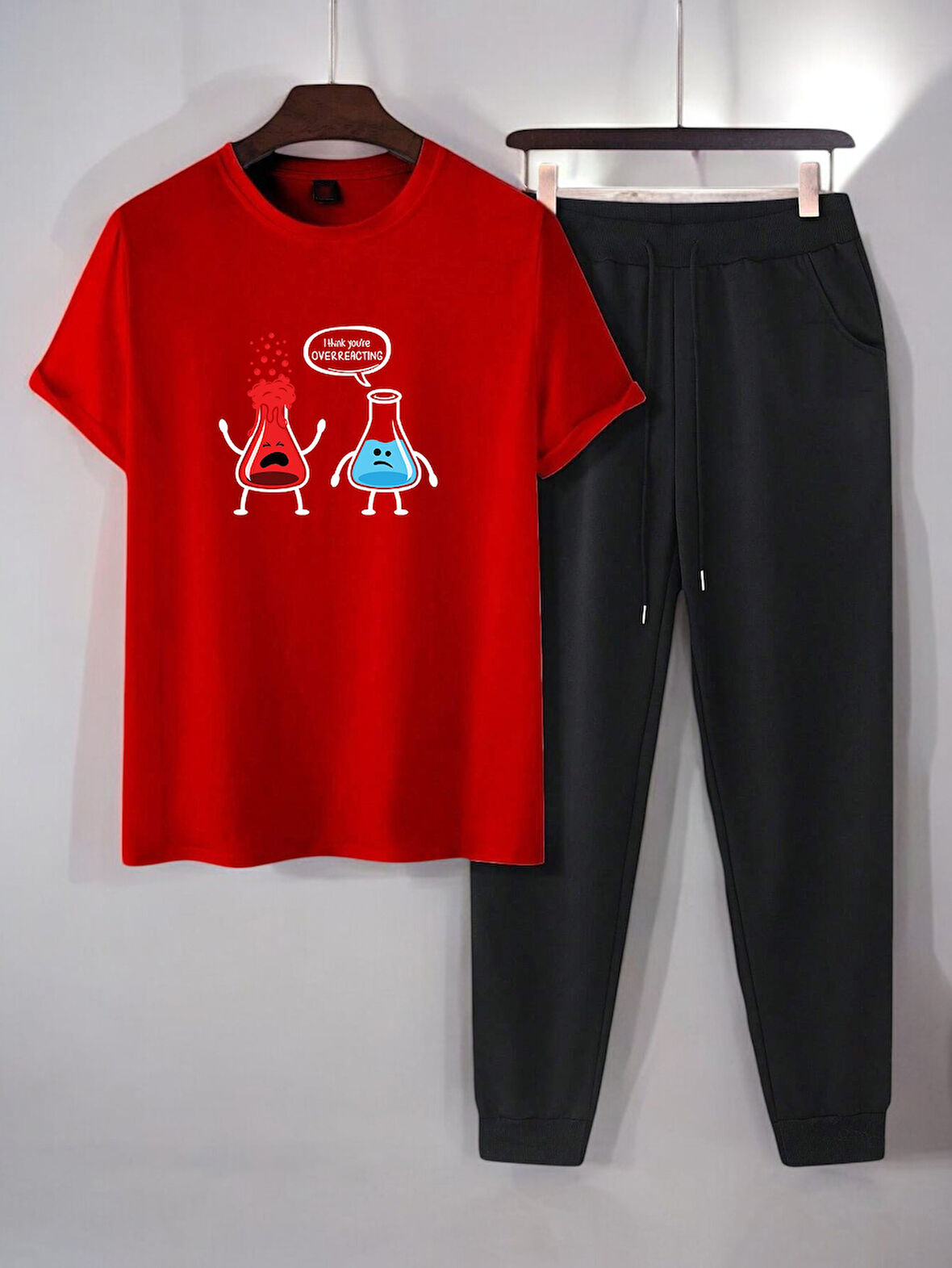 Unisex Fazla Tepki Verdiğinizi Düşünüyorum Baskılı Eşofman Takımı