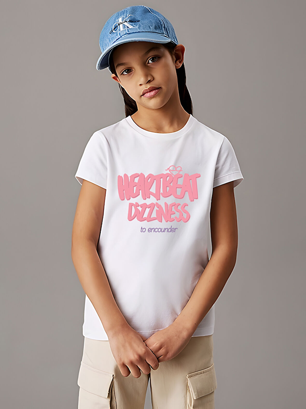 Çocuk HeartBeat Baskılı Pamuklu Tshirt