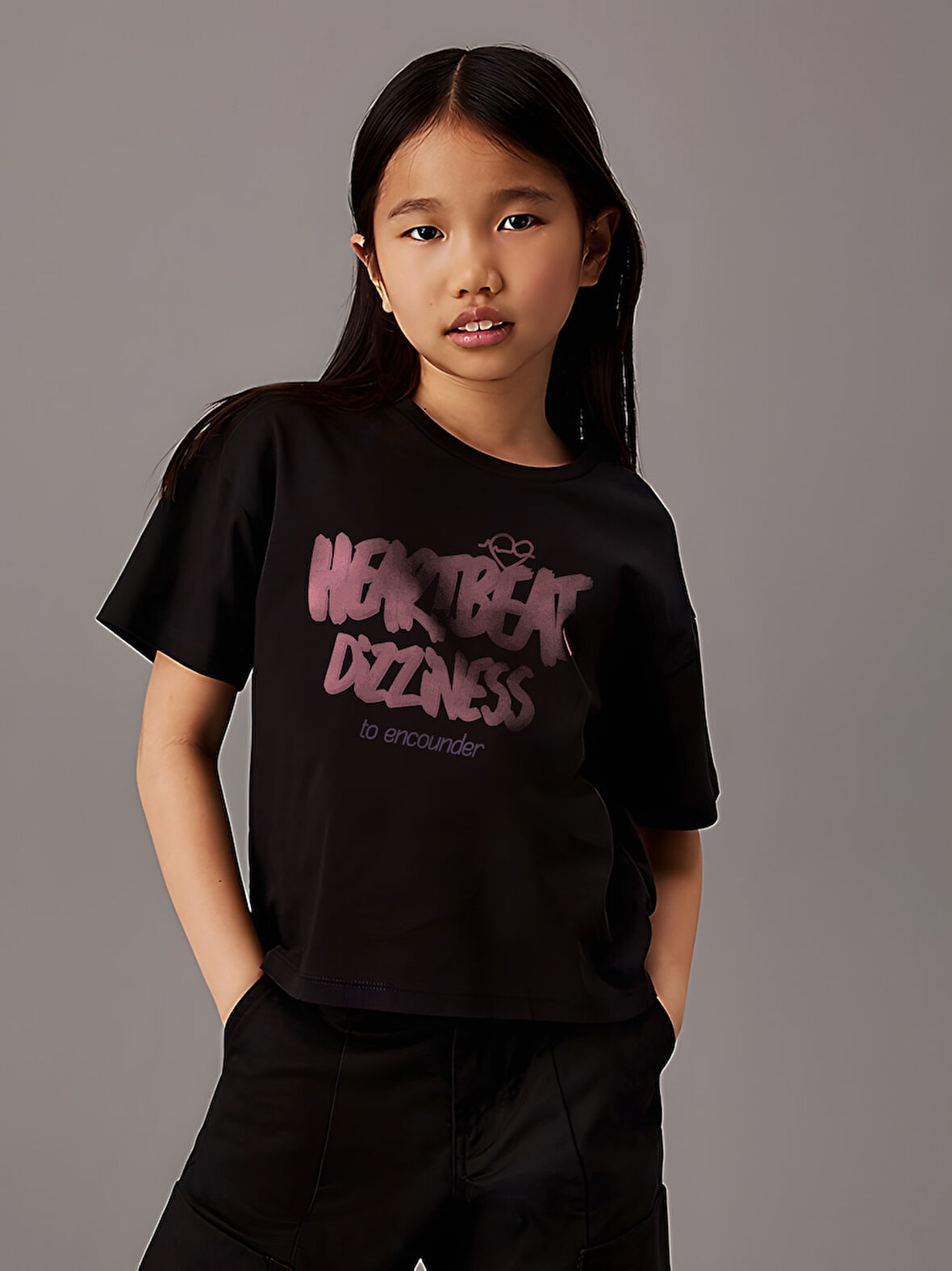 Çocuk HeartBeat Baskılı Pamuklu Tshirt