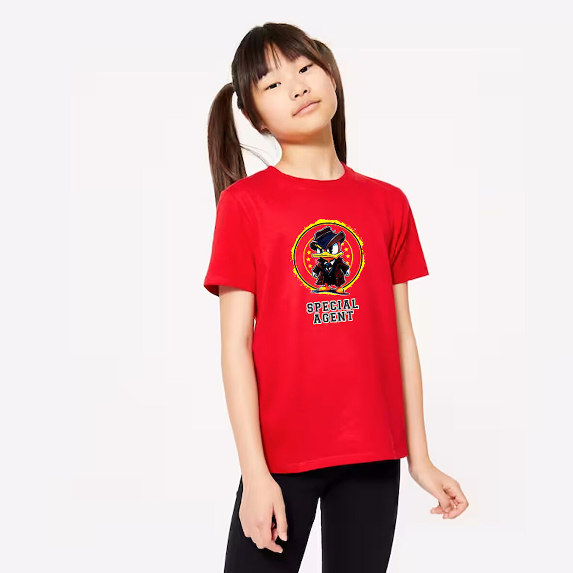Çocuk Mafia Ördek Baskılı Pamuklu Tshirt