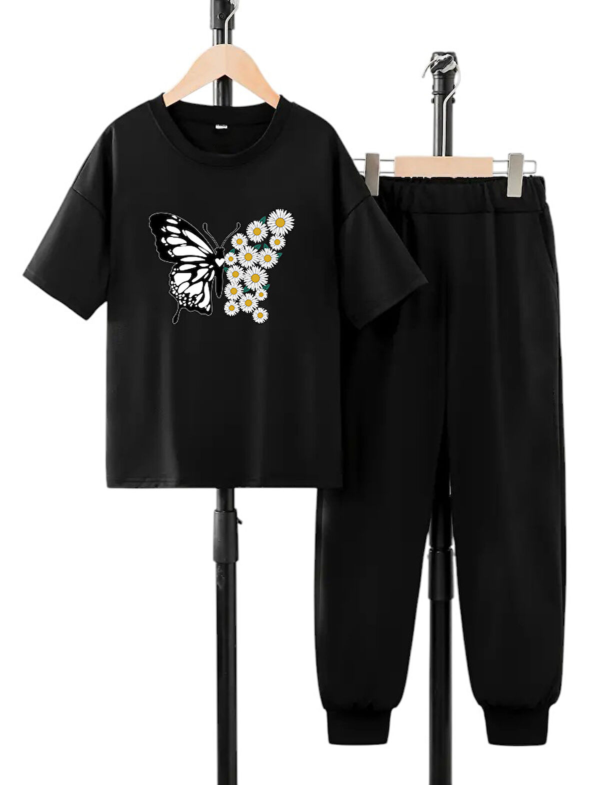 Çocuk Papatya Kelebek Baskılı Eşofman Takımı