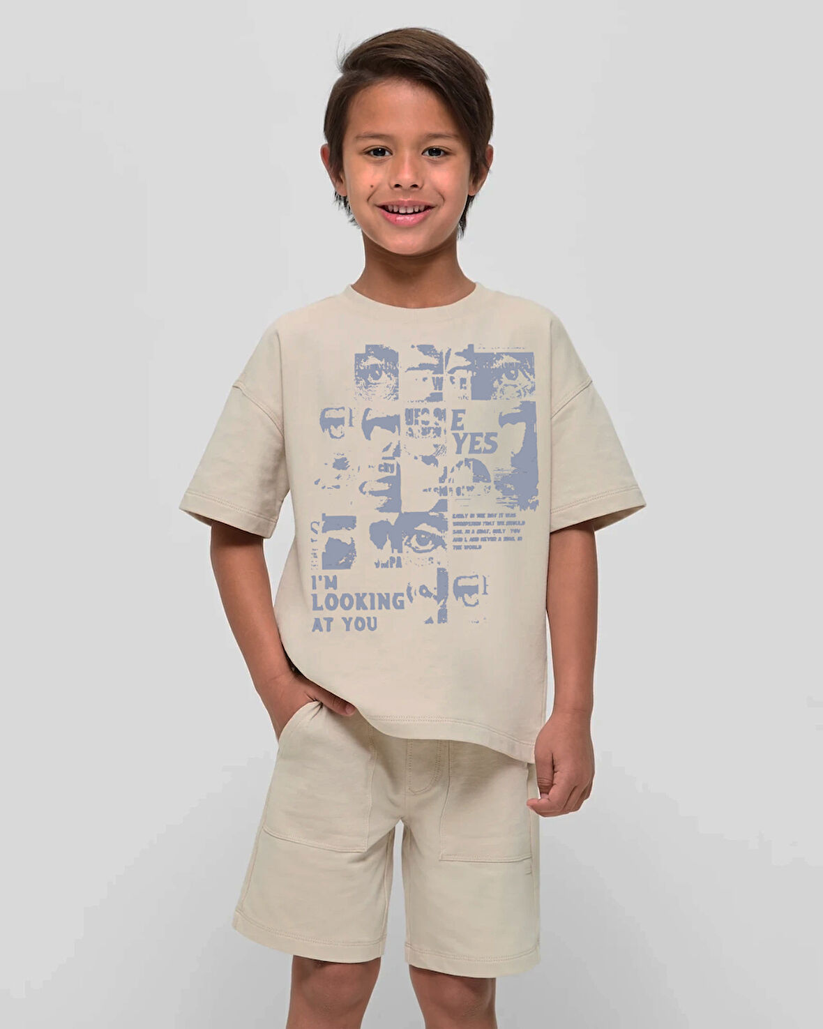 Çocuk I'm Looking At You Baskılı Pamuklu Tshirt