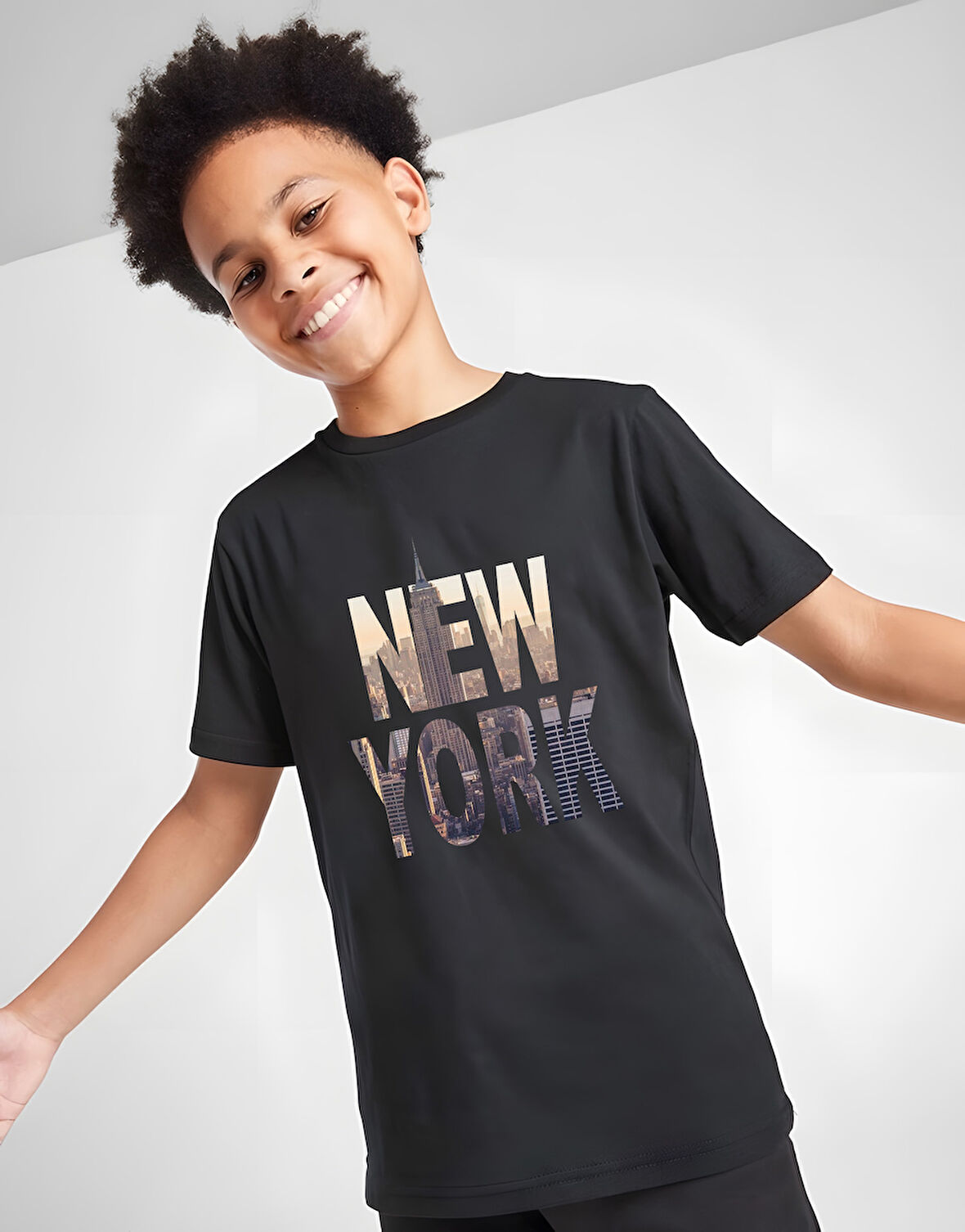 Çocuk NewYork Baskılı Pamuklu Tshirt