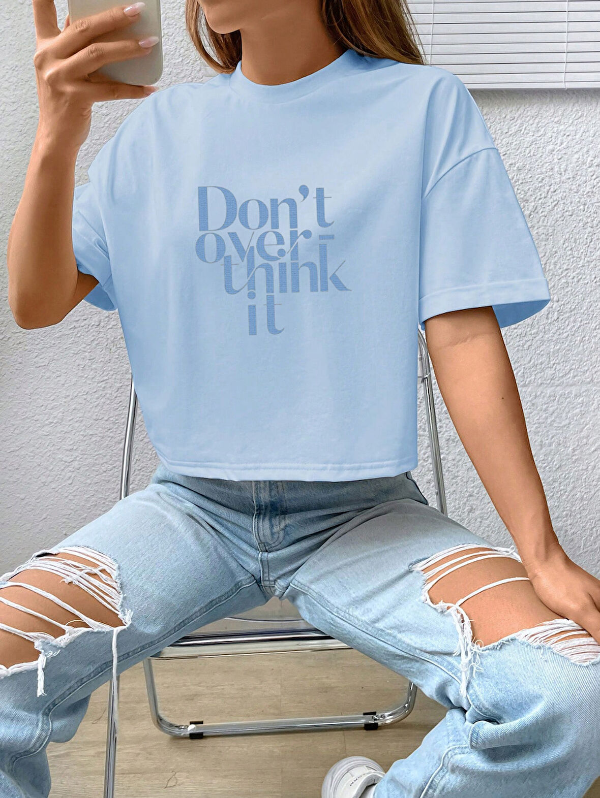 Unisex Dont Over Think Baskılı Tasarım