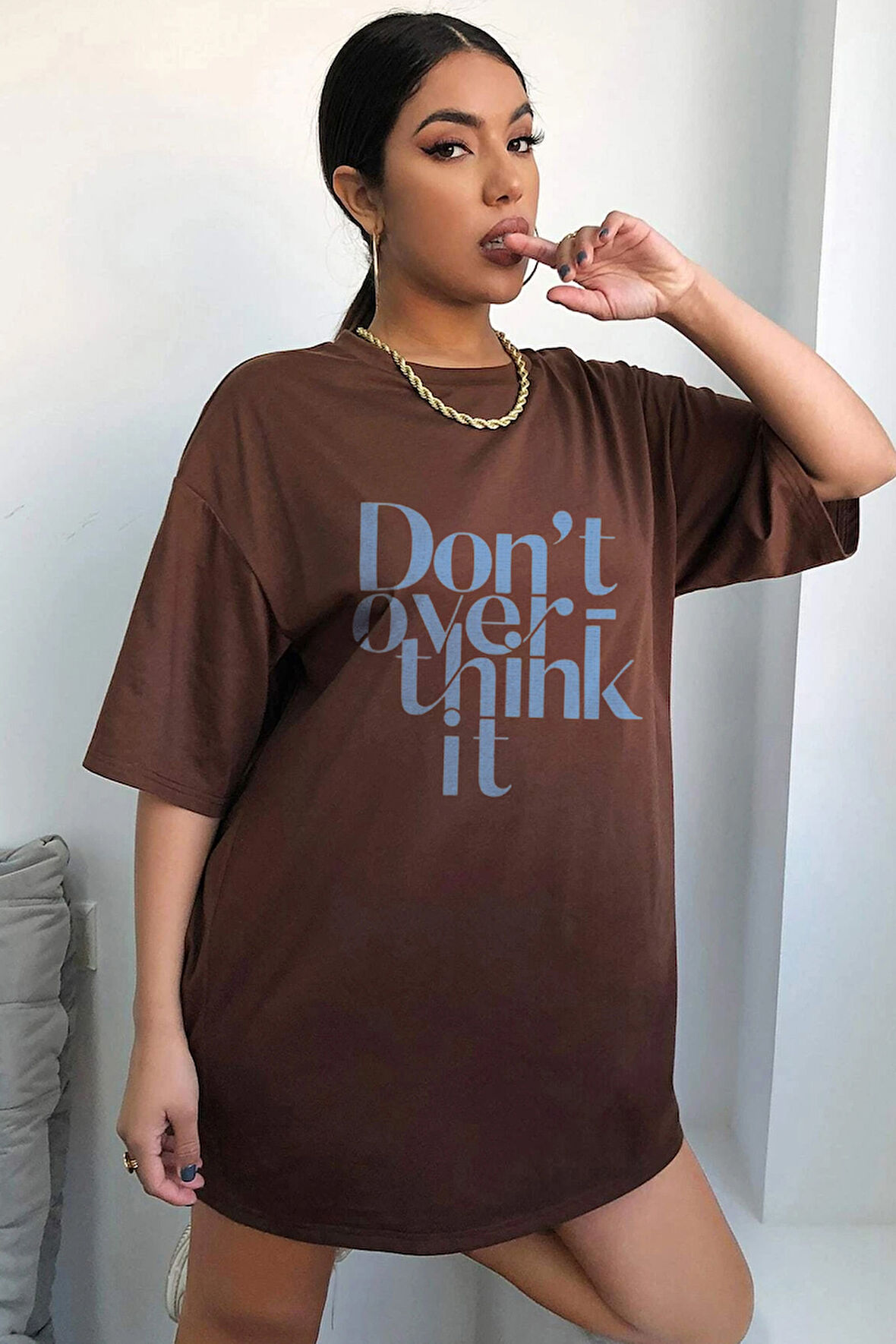 Unisex Dont Over Think Baskılı Tasarım