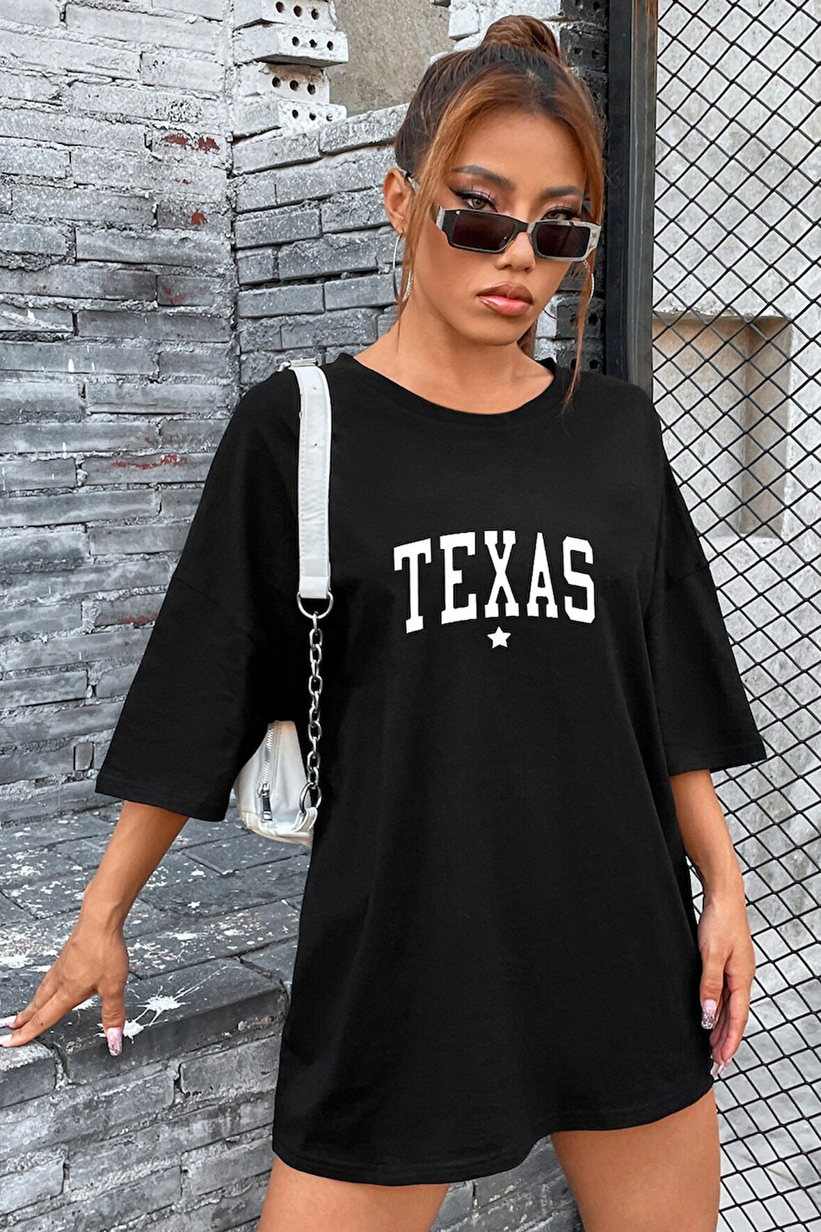 Unisex Texas Baskılı Tasarım Tshirt