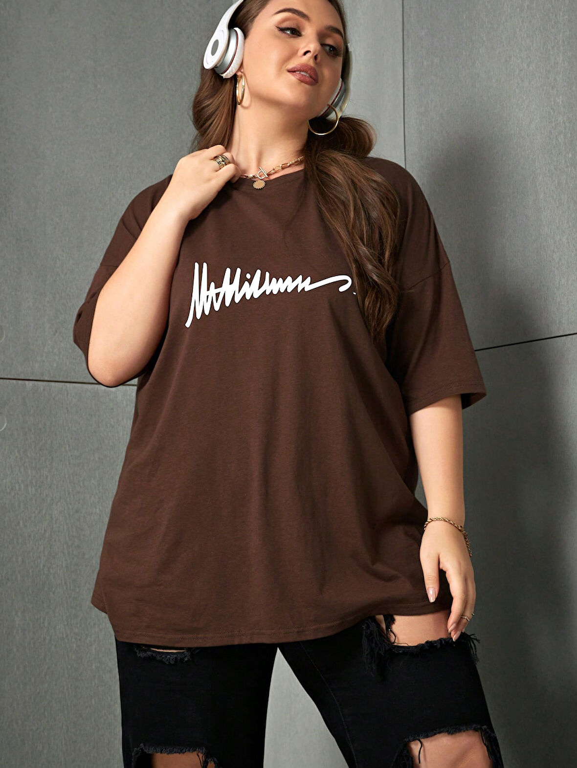 Unisex İmza Baskılı Tasarım Tshirt