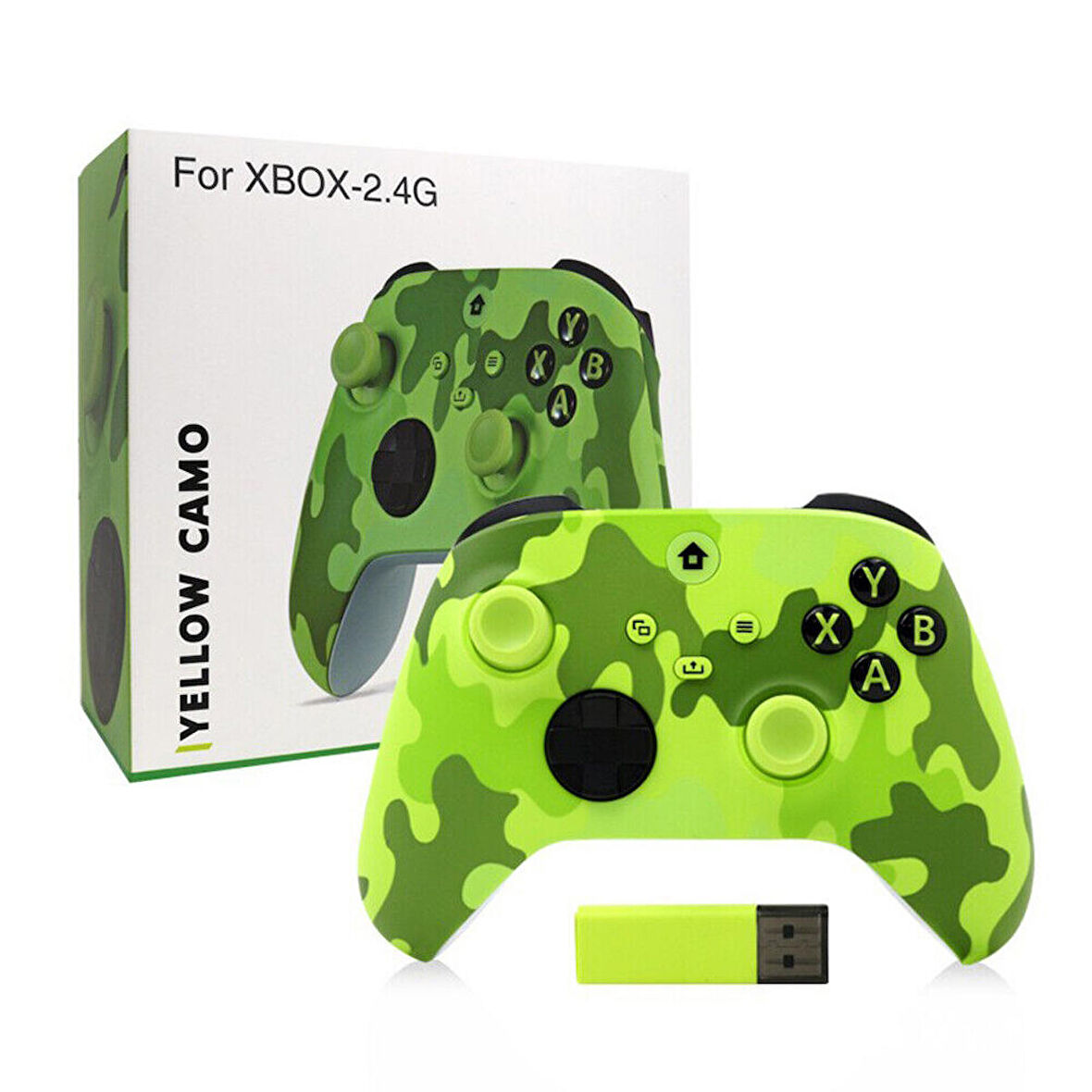 Konsol Plus XBOX 9. Nesil Kablosuz Gamepad YEŞİL KAMUFLAJ  2.4G PC/ANDROİD/IOS