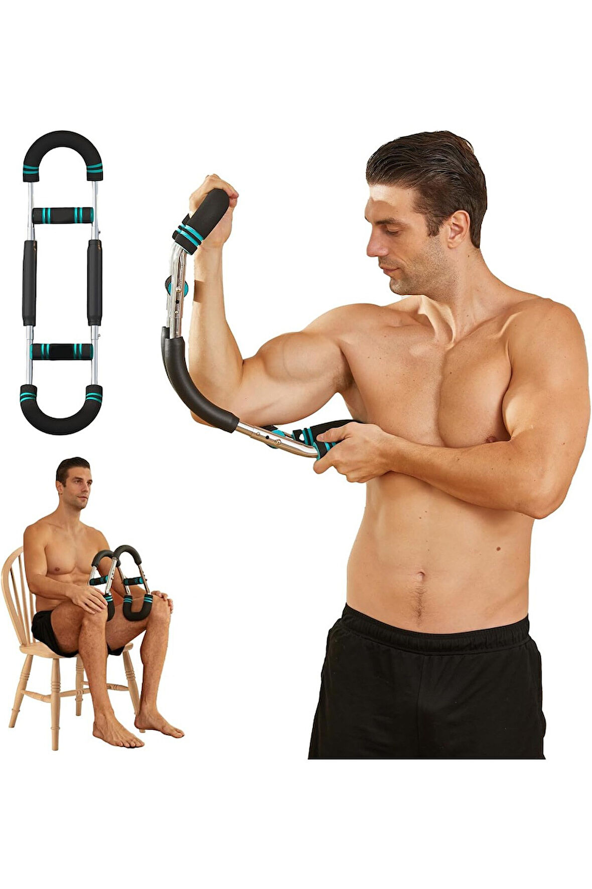 Tüm Vücut Antrenmanı İçin Ayarlanabilir Dirençli Bar Kol Bacak Bilek Omuz Göğüs Kas Güçlendirici Egzersiz Aleti Spor Aleti, Taşınabilir Ev Fitness