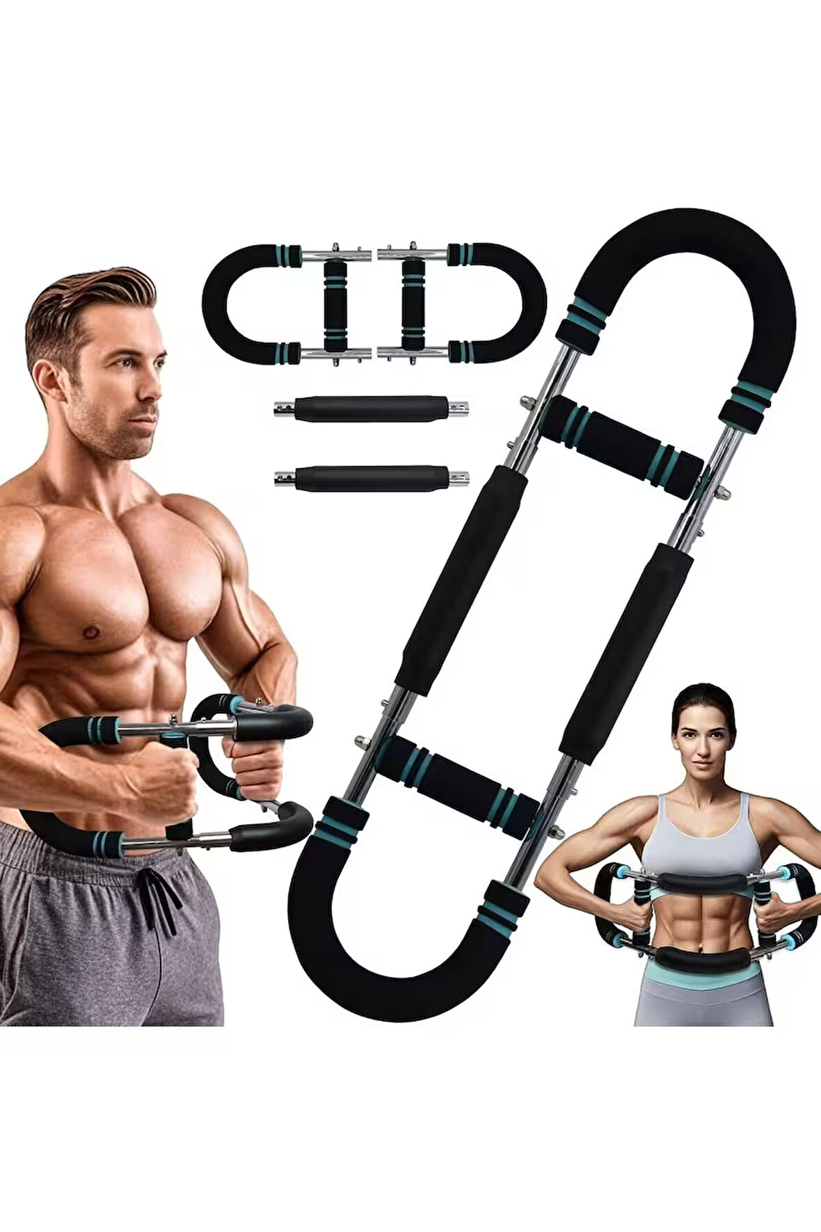 Tüm Vücut Antrenmanı İçin Ayarlanabilir Dirençli Bar Kol Bacak Bilek Omuz Göğüs Kas Güçlendirici Egzersiz Aleti Spor Aleti, Taşınabilir Ev Fitness