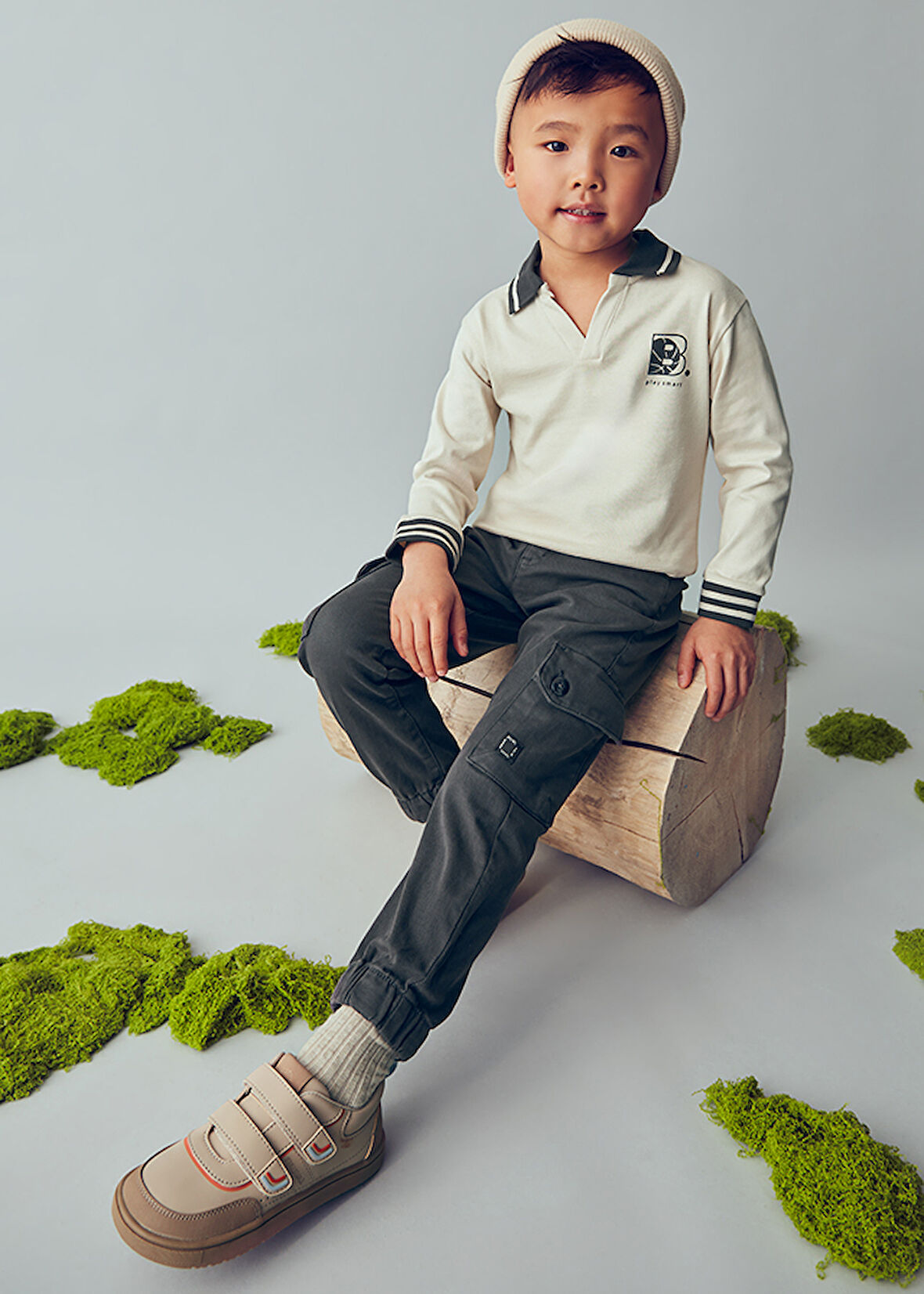 Mayoral Gri Renk Kargo Cepli Erkek Çocuk Pantolon | 4-10 Yaş Paçası Lastikli, Düğmeli, Ayarlanabilir Bel, Pamuk