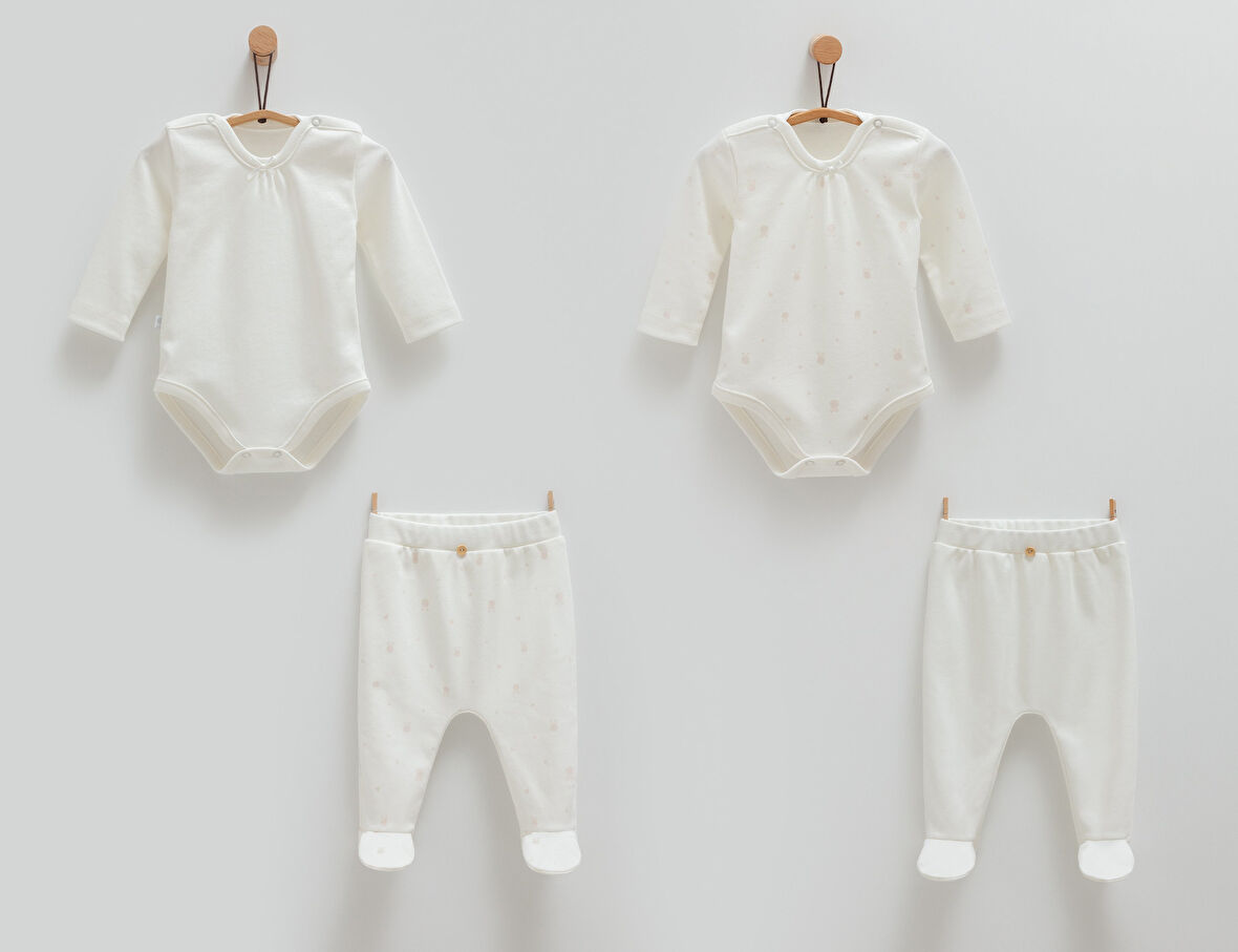 CARAMELL COLOR RABBİT 4 LÜ SET - EKRU