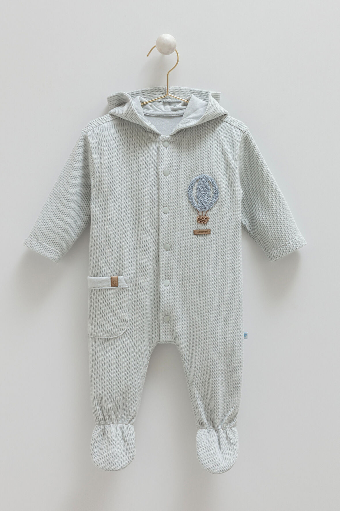 CARAMELL 01-12 AY BEDEN ARALIĞI TRİKO İÇİ PENYE ASTARLI SOFT TULUM - MAVİ