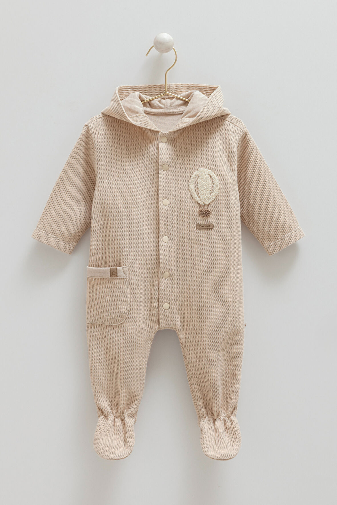 CARAMELL 01-12 AY BEDEN ARALIĞI TRİKO İÇİ PENYE ASTARLI SOFT TULUM - TAŞ