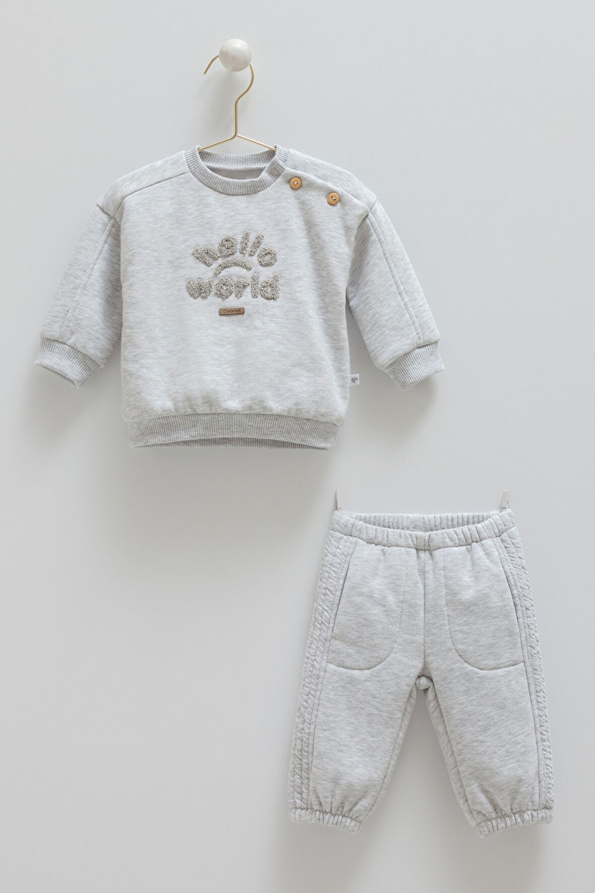 CRAMELL ANIMAL WORD İÇİ ŞARDONLU İKİLİ TAKIM (01-12 AY ARASI) - GRİ