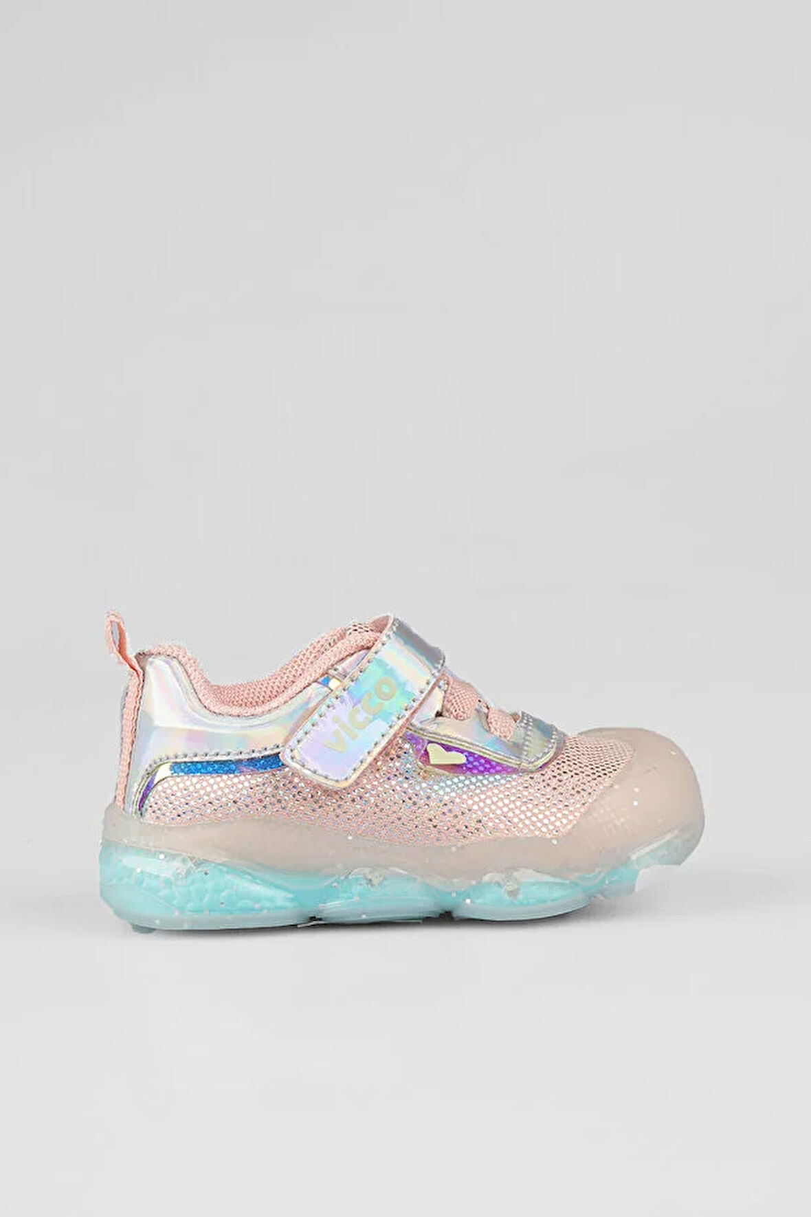 Vicco Pety 22-25 Numara Kız Çocuk Pudra Işıklı Cırtlı Spor Ayakkabı – Anatomik Taban Aya Destek