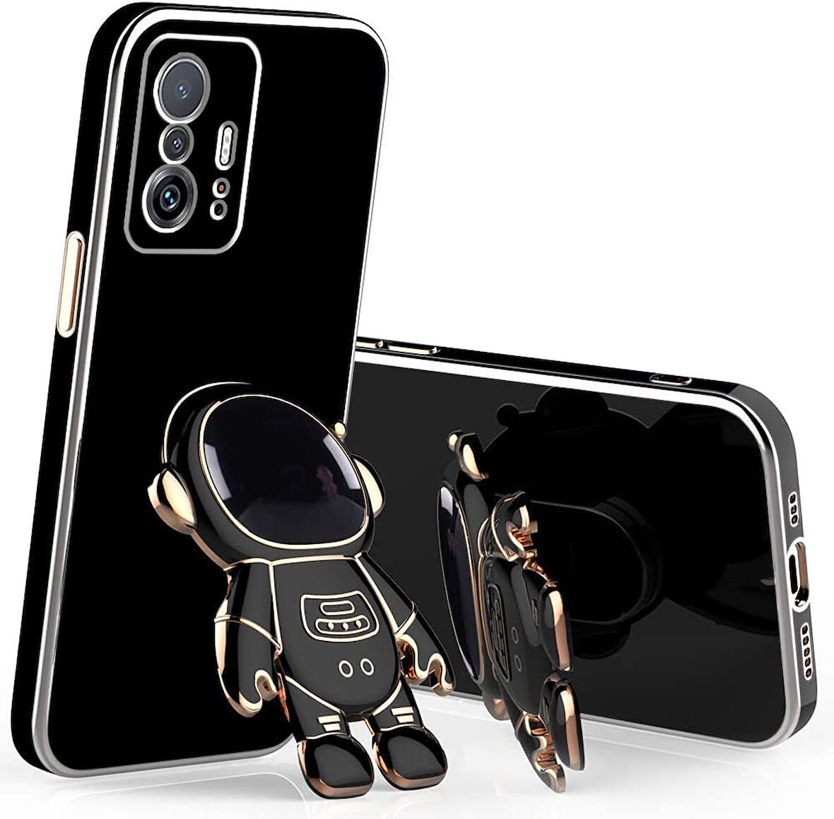 Smcase Xiaomi Mi 11T Pro 5G Kılıf Standlı Kamera Korumalı Astronot Silikon