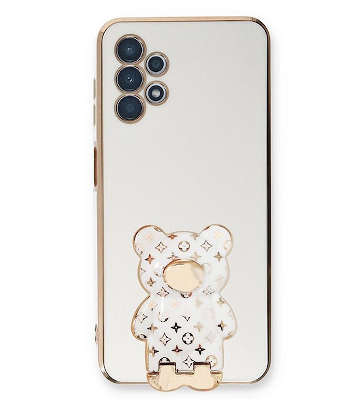 Smcase Samsung Galaxy A72 Kılıf Standlı Kamera Korumalı Cute Bear Silikon