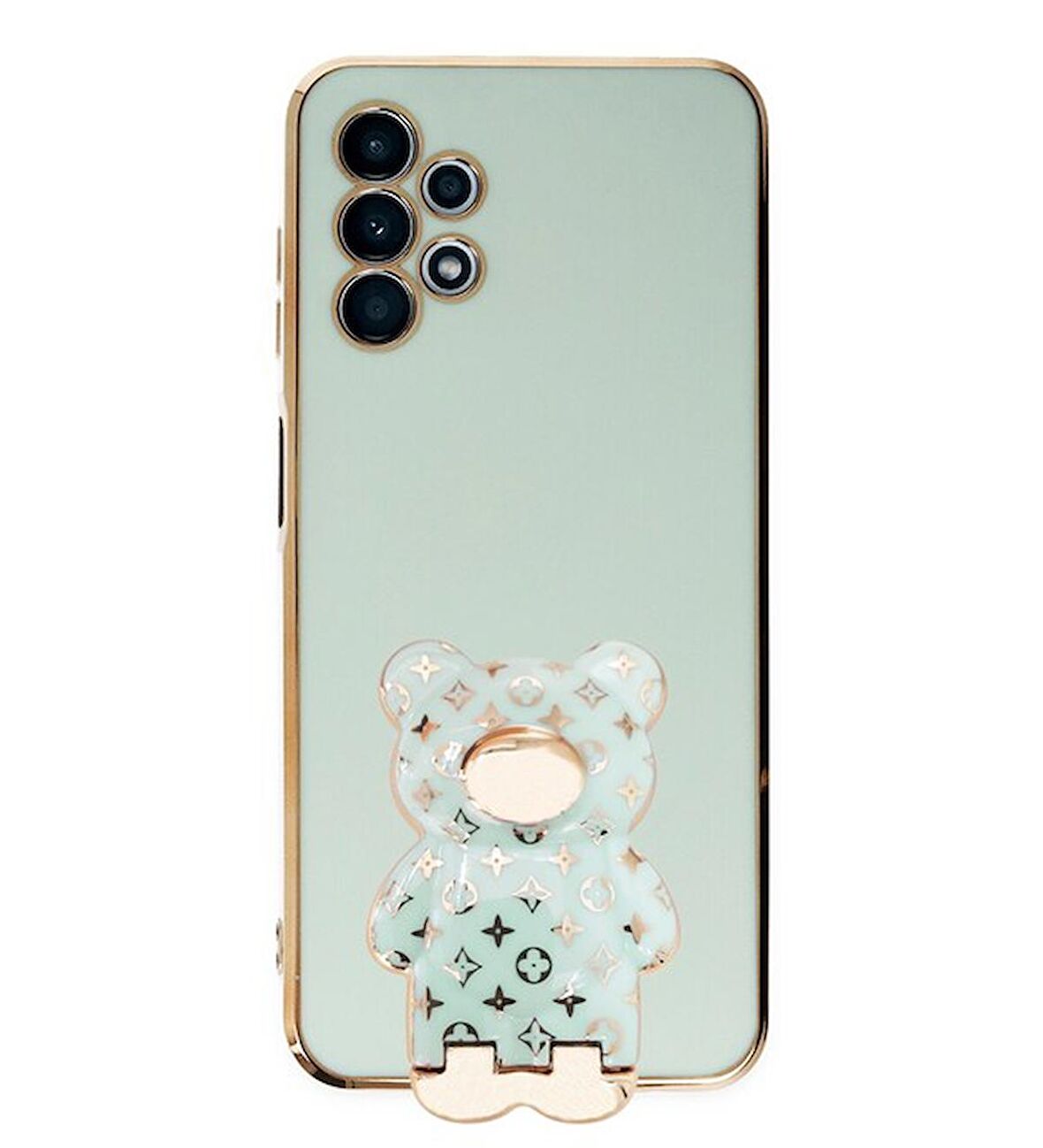 Smcase Samsung Galaxy A73 Kılıf Standlı Kamera Korumalı Cute Bear Silikon