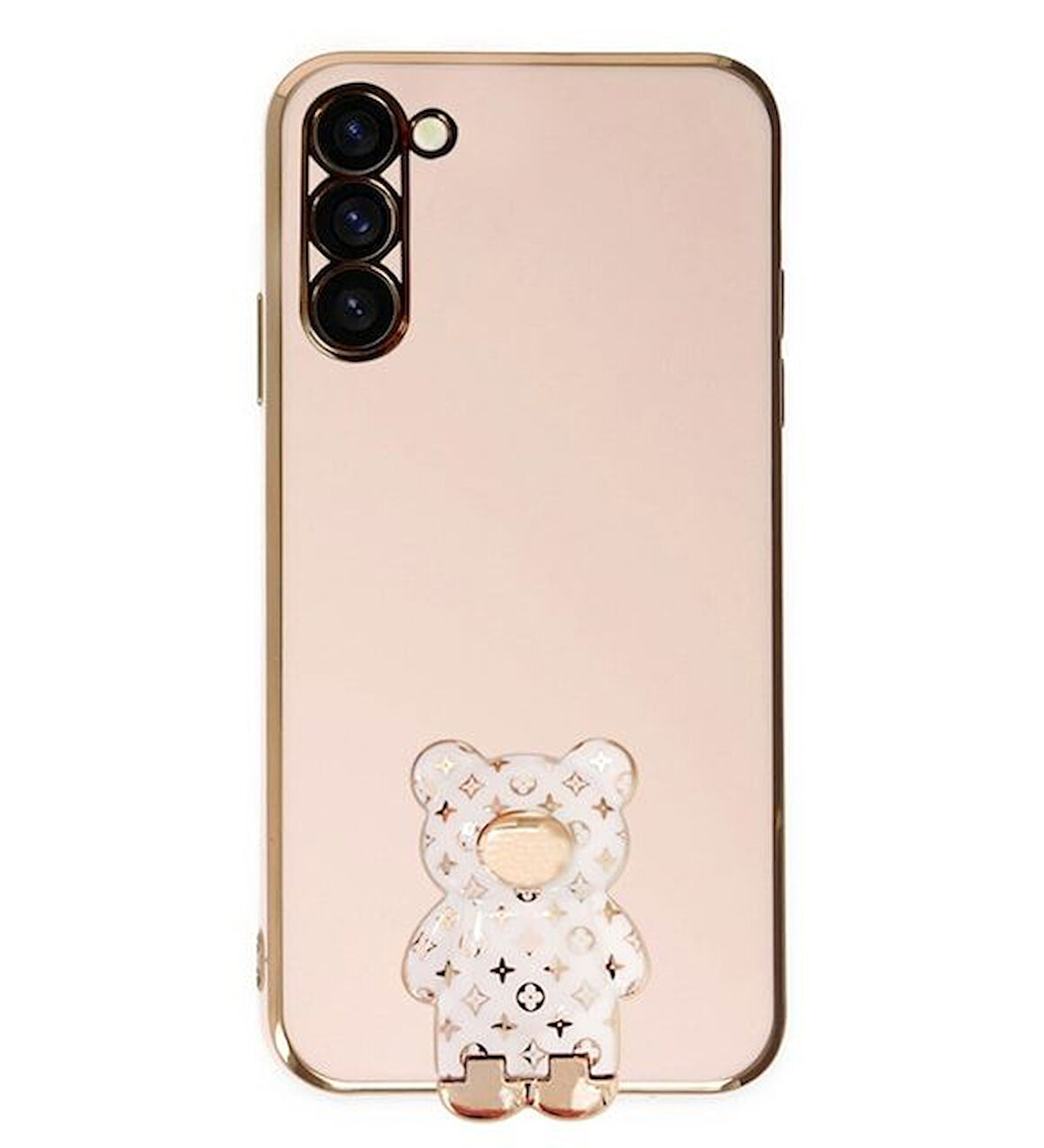 Smcase Samsung Galaxy S21 Plus Kılıf Standlı Kamera Korumalı Cute Bear Silikon