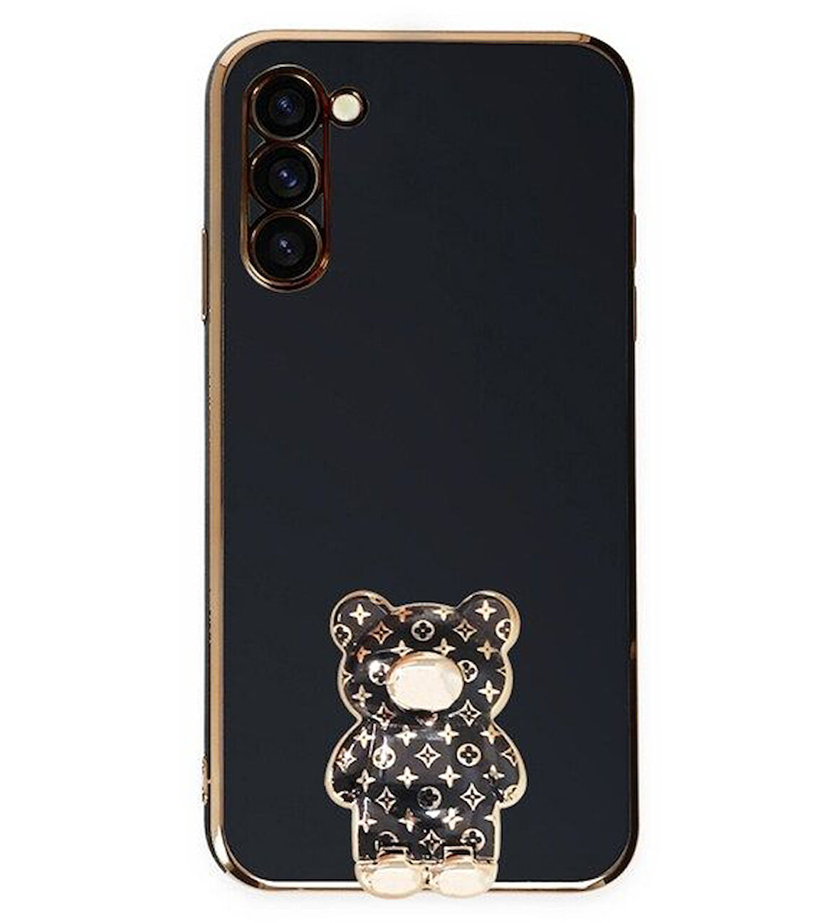 Smcase Samsung Galaxy S21 Kılıf Standlı Kamera Korumalı Cute Bear Silikon