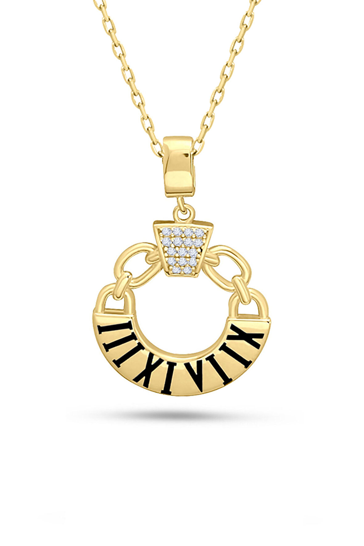 Altın Roma Rakamlı Kolye