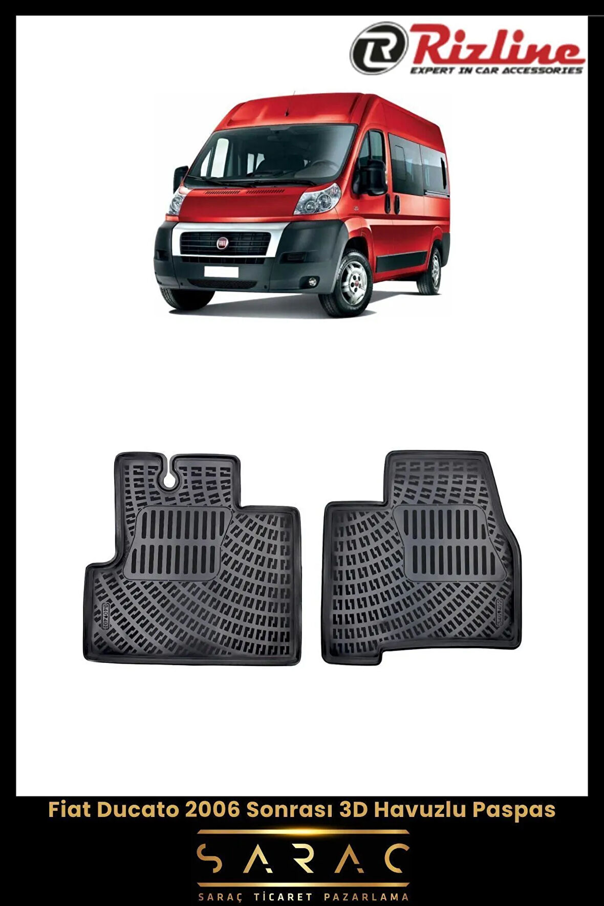 Rizline Fiat Ducato 2023 Model 3D Havuzlu Paspas