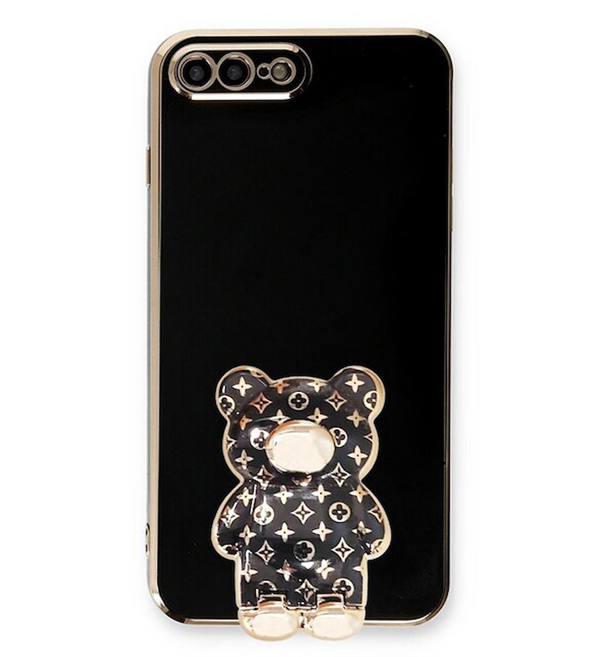 Smcase Apple iPhone 8 Plus Kılıf Standlı Kamera Korumalı Cute Bear Silikon
