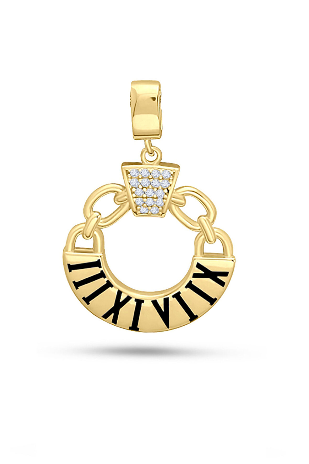 Roma Rakamlı Altın Kolye Ucu