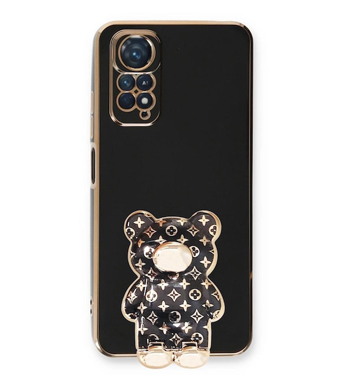 Smcase Xiaomi Redmi Note 11S Global Kılıf Standlı Kamera Korumalı Cute Bear Silikon