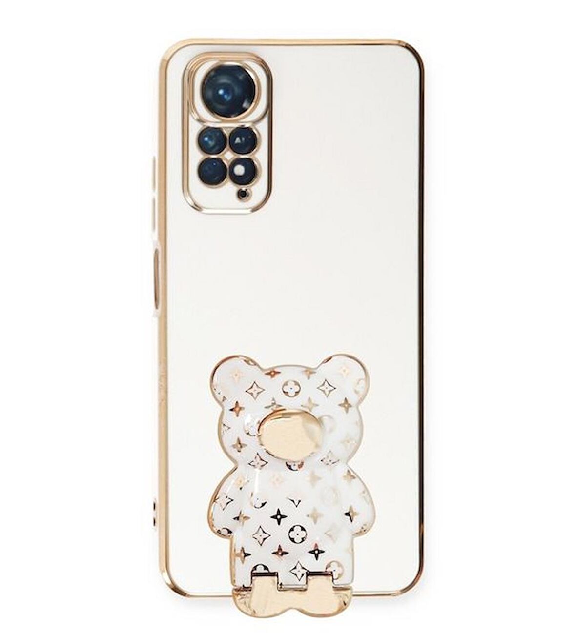 Smcase Xiaomi Redmi Note 11 Pro Kılıf Standlı Kamera Korumalı Cute Bear Silikon