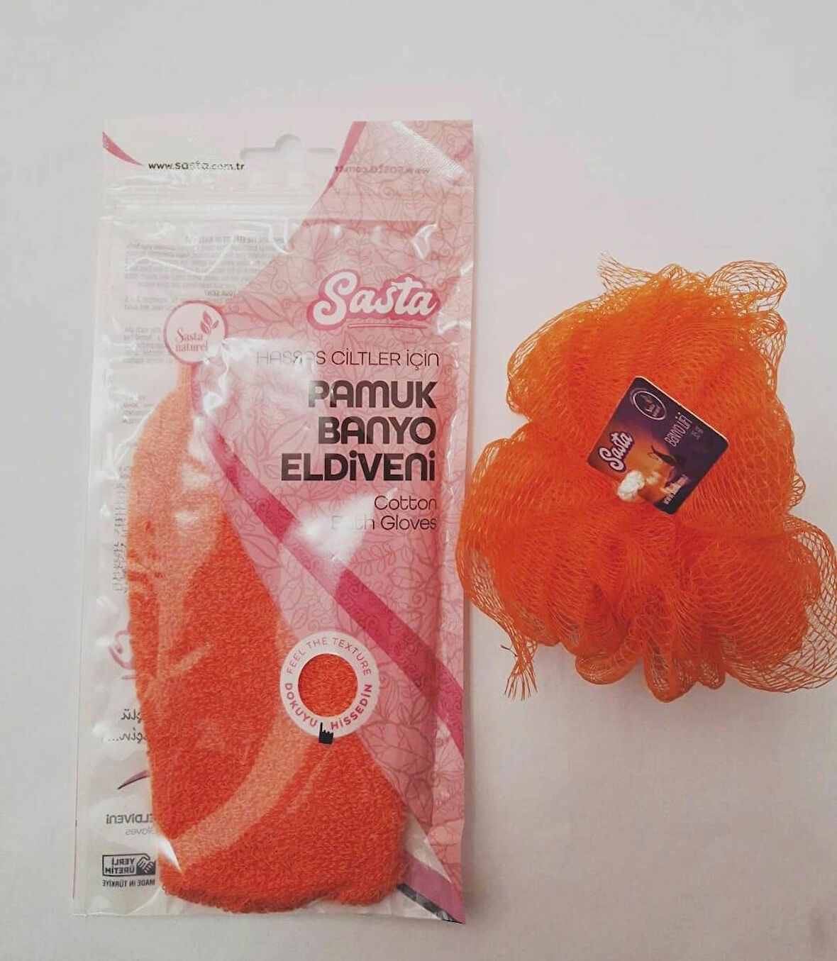 Pamuk Banyo Eldiveni ve Banyo Lifi Seti