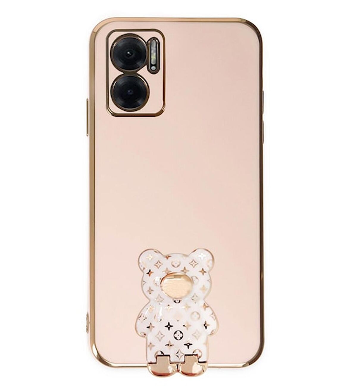 Smcase Xiaomi Redmi Note 11E Kılıf Standlı Kamera Korumalı Cute Bear Silikon