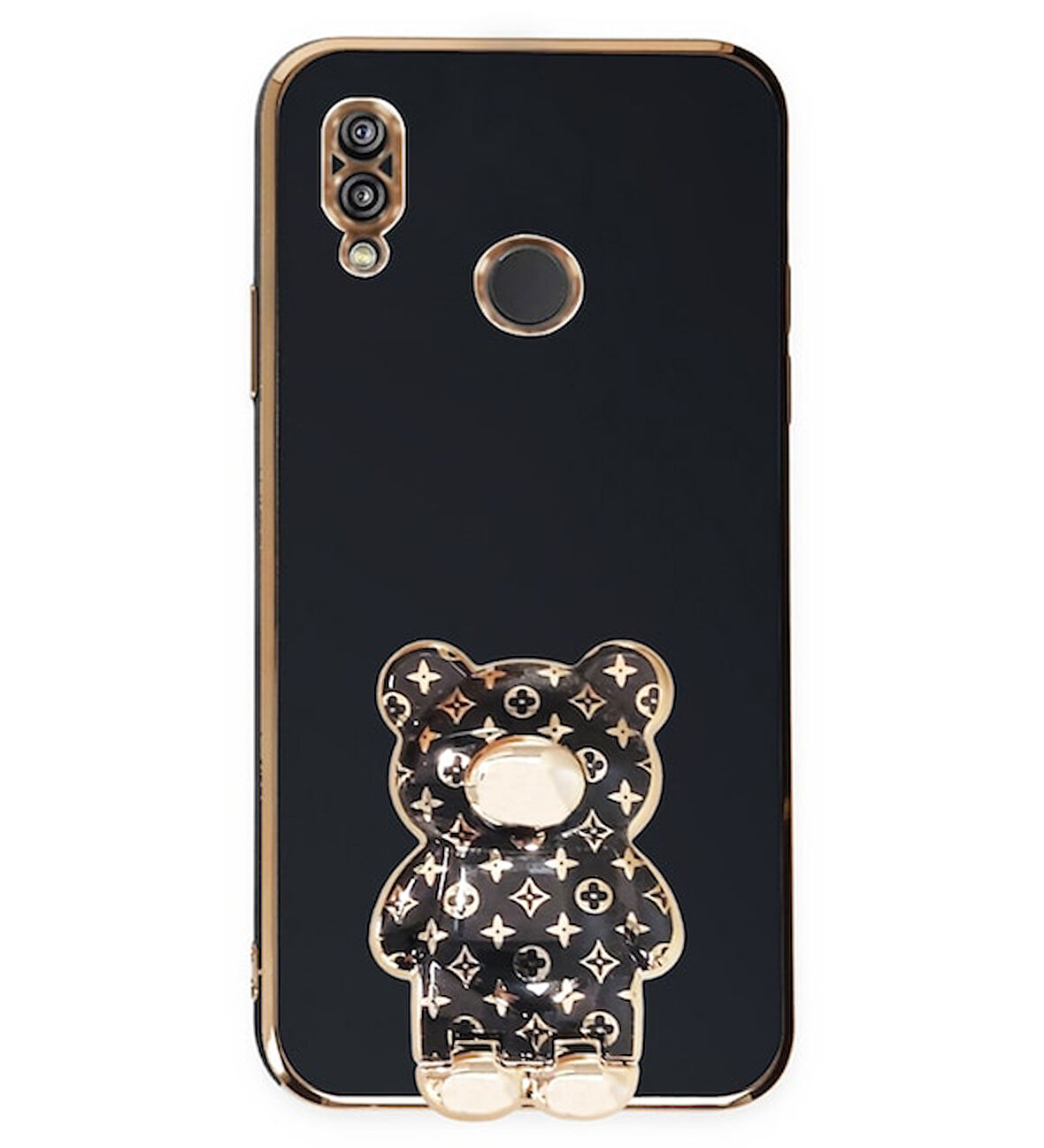 Smcase Huawei Y6 2019 Kılıf Standlı Kamera Korumalı Cute Bear Silikon