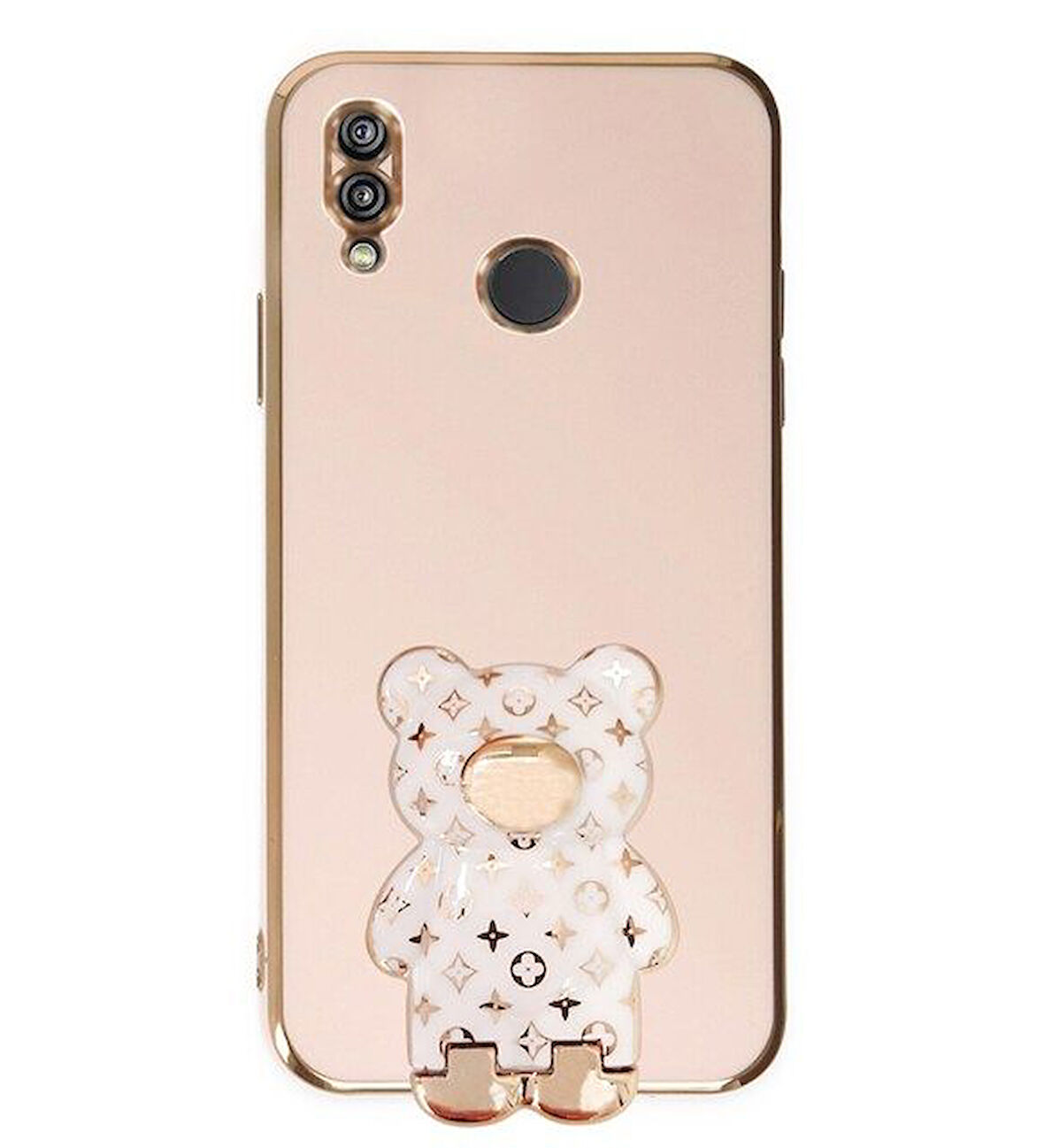 Smcase Huawei P20 Lite Kılıf Standlı Kamera Korumalı Cute Bear Silikon