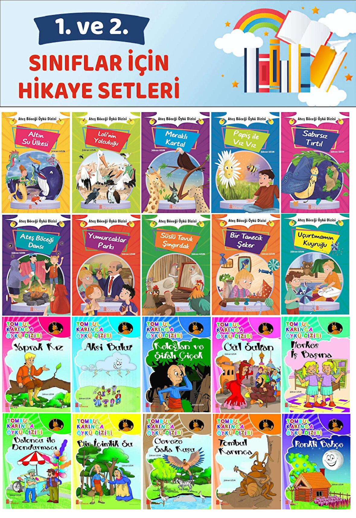1.ve2.Sınıflara Uygun Okumayı Sevdiren 32 Sayfalık 20 li Hikaye Seti